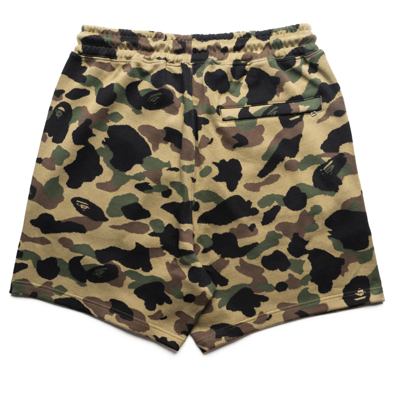 A Bathing Ape 1st Camo Jacquard One Point Sweat Shorts - Green