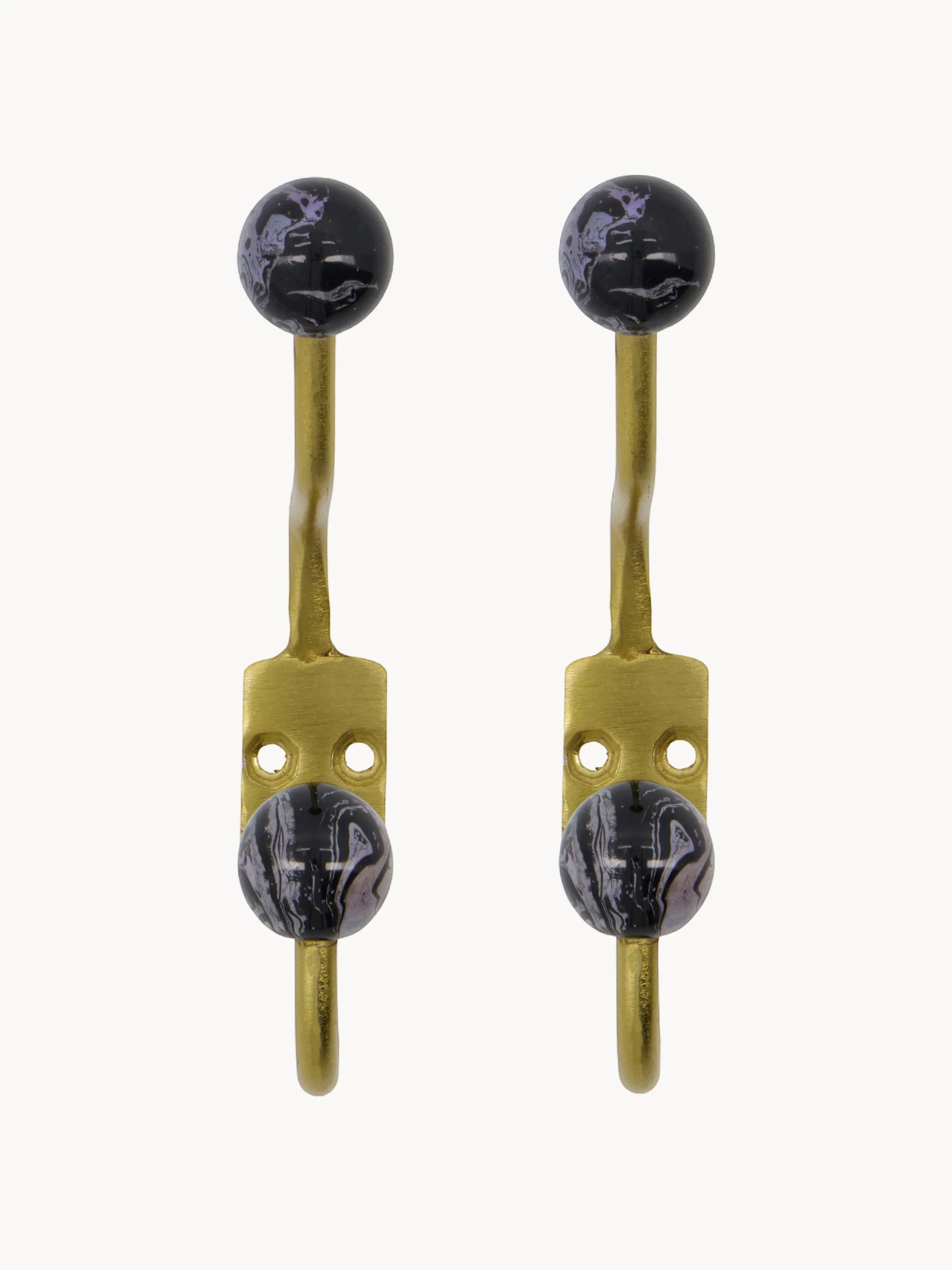Handgefertigte Metall-Wandhaken Ball, 2er-Set