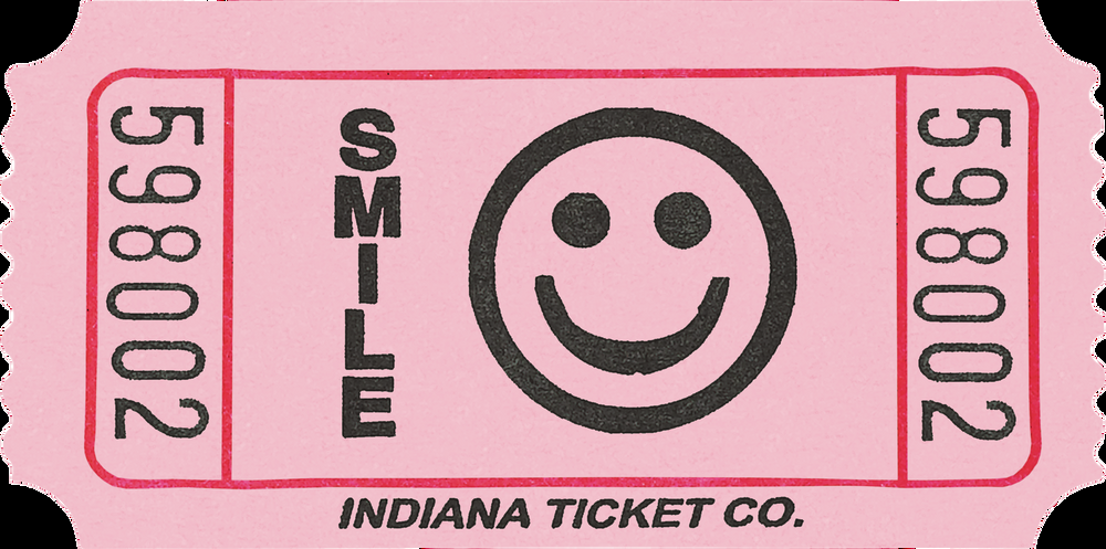 Pink Smiley Ticket Roll