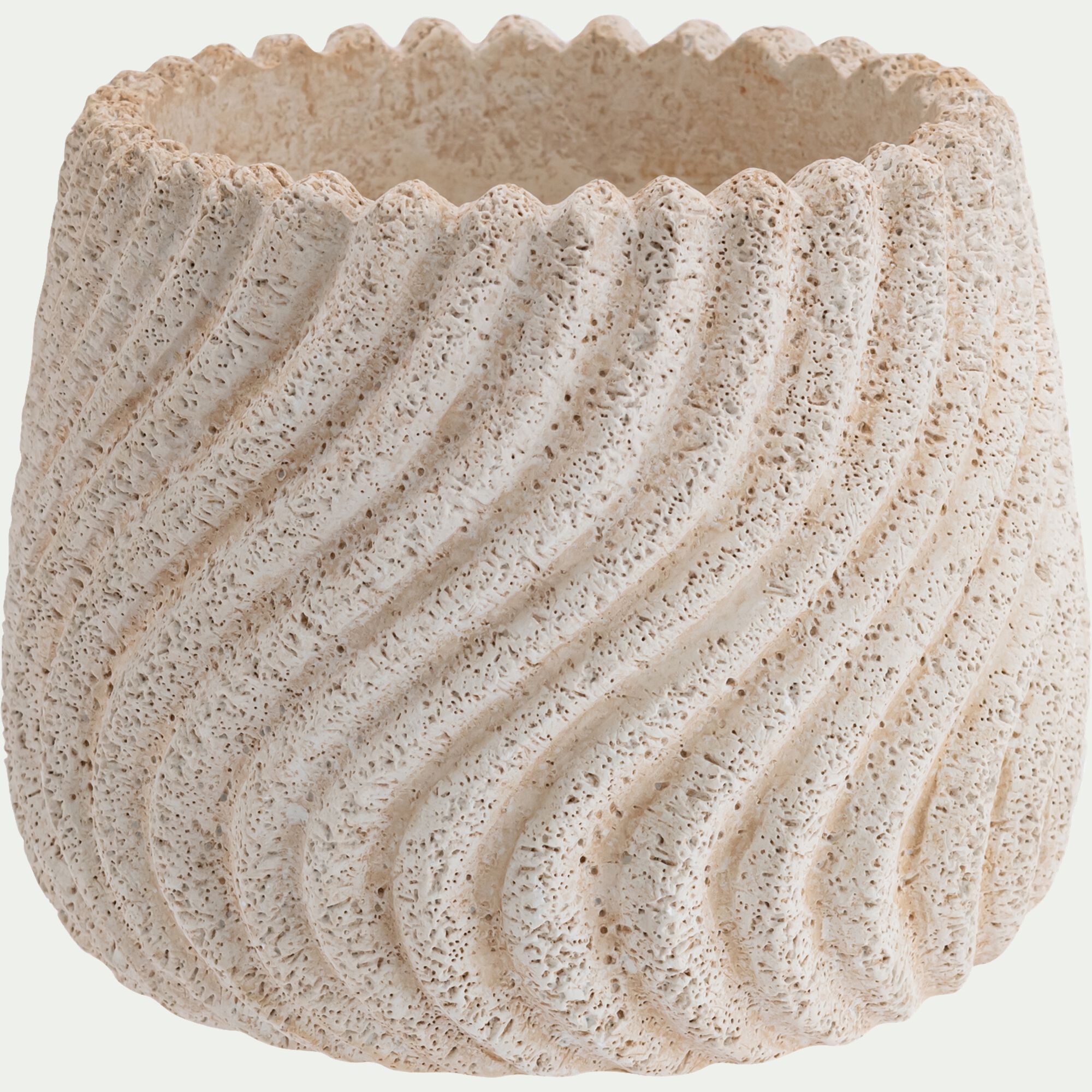 TILIO - Cache-pot en ciment D13,5cm - beige