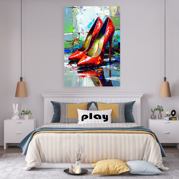 Obraz do salonu sypialni, Czerwone buty szpilki 20x30