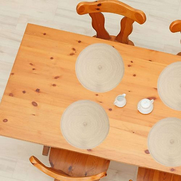 Lot de 2 sets de table Tressés Ronds - Diam. 38 cm - Noir