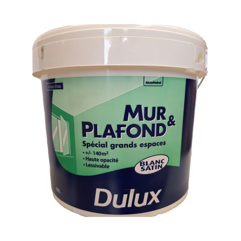 Peinture Mur & Plafond blanche satinée 10 L DULUX