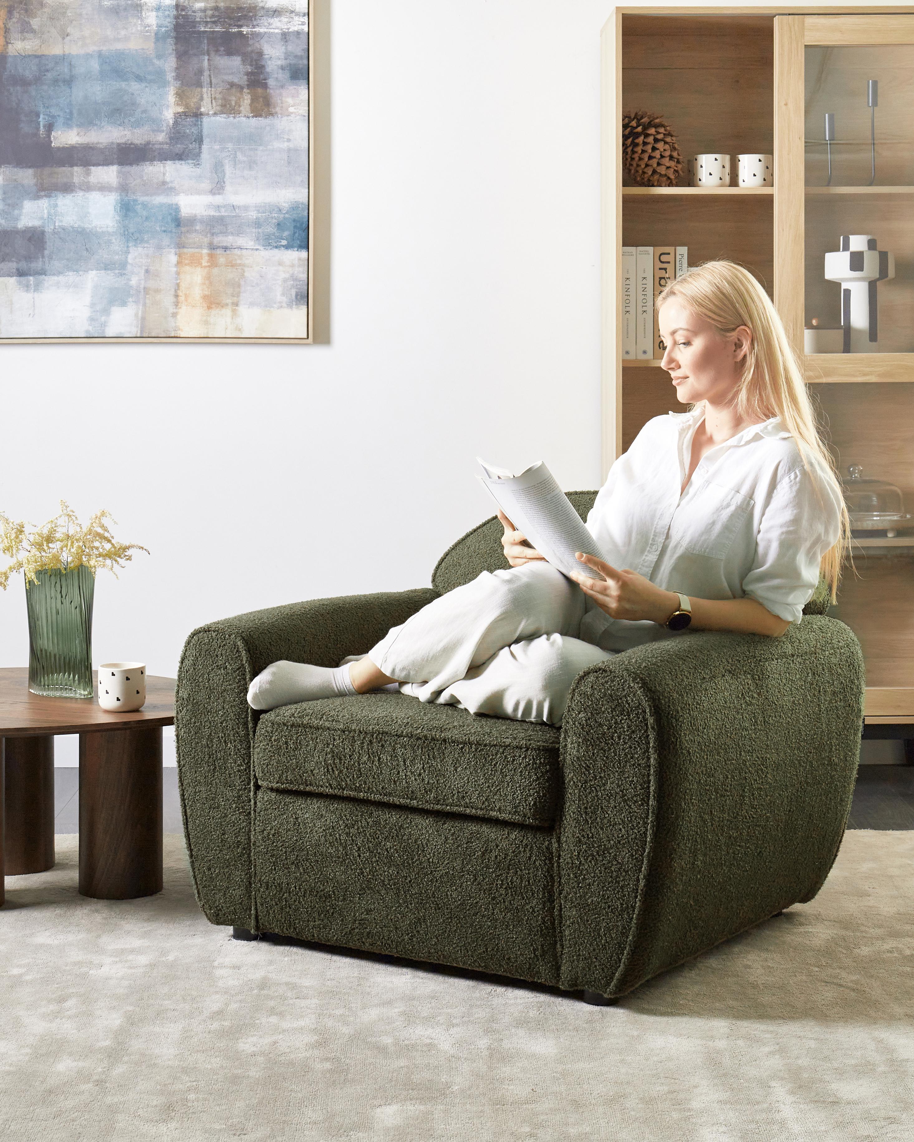 Armchair ELLEDE Boucle Dark Green