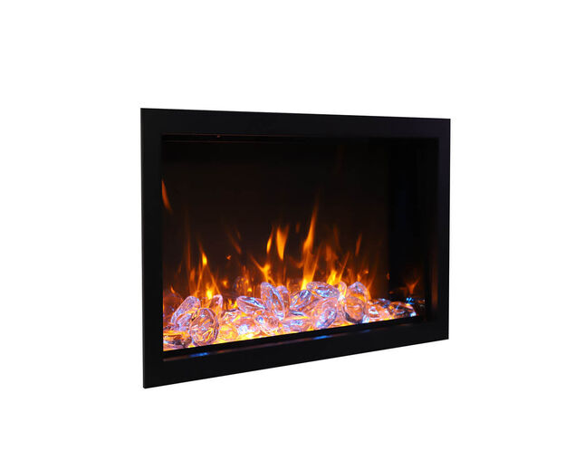 Amantii Smart 60&Prime; Wide &ndash; Deep Indoor or Outdoor Electric Built-in only with Black Steel Surround
