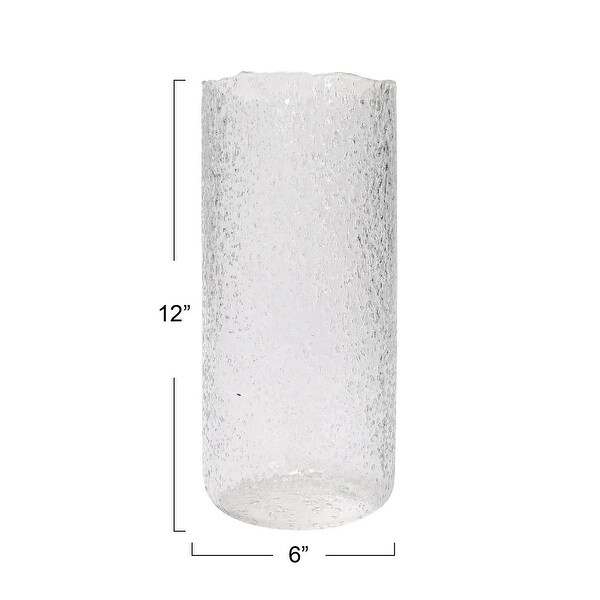 Seeded Glass Hurricane Vase