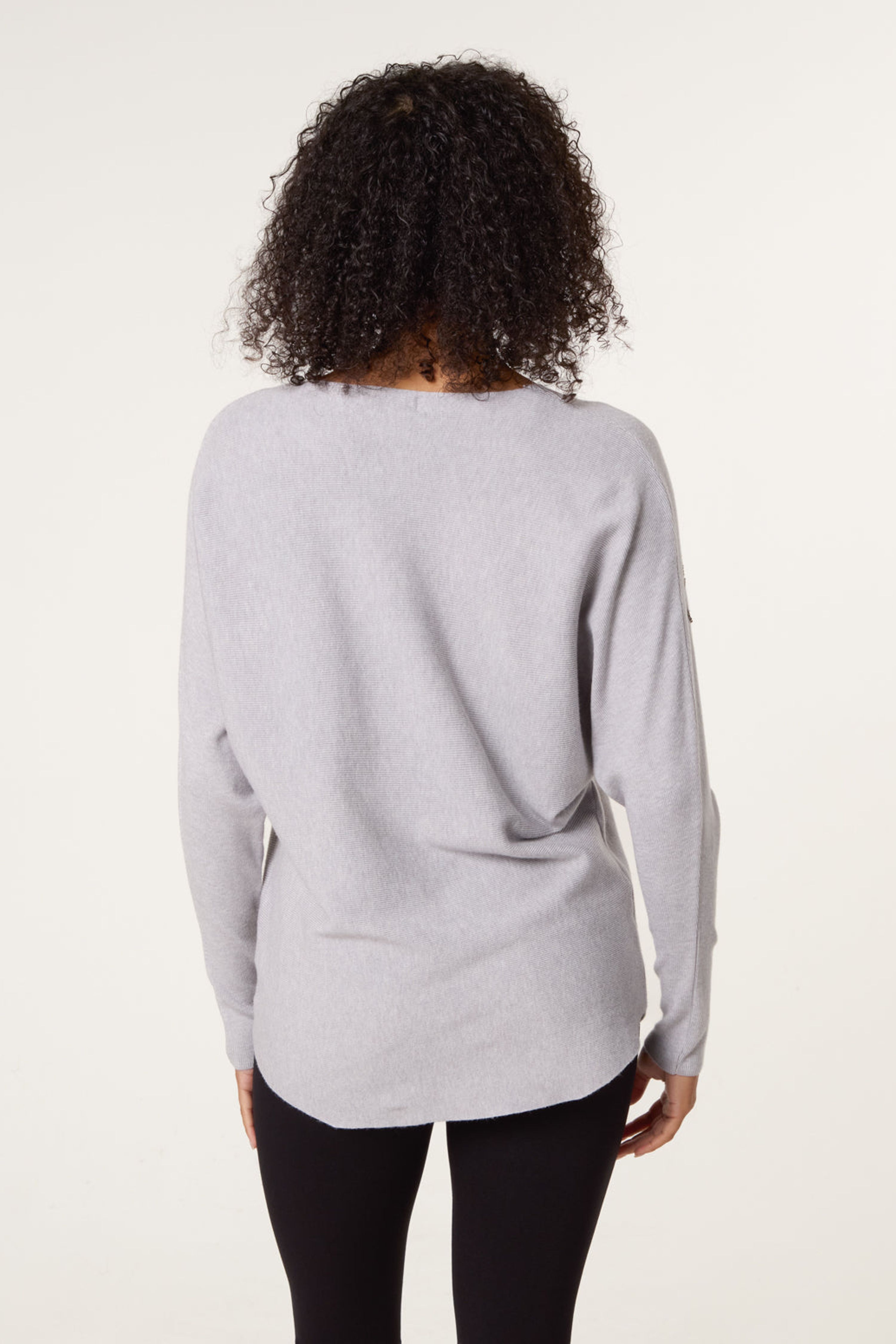 Blue Vanilla Grey Embroidered Long Sleeve Jumper