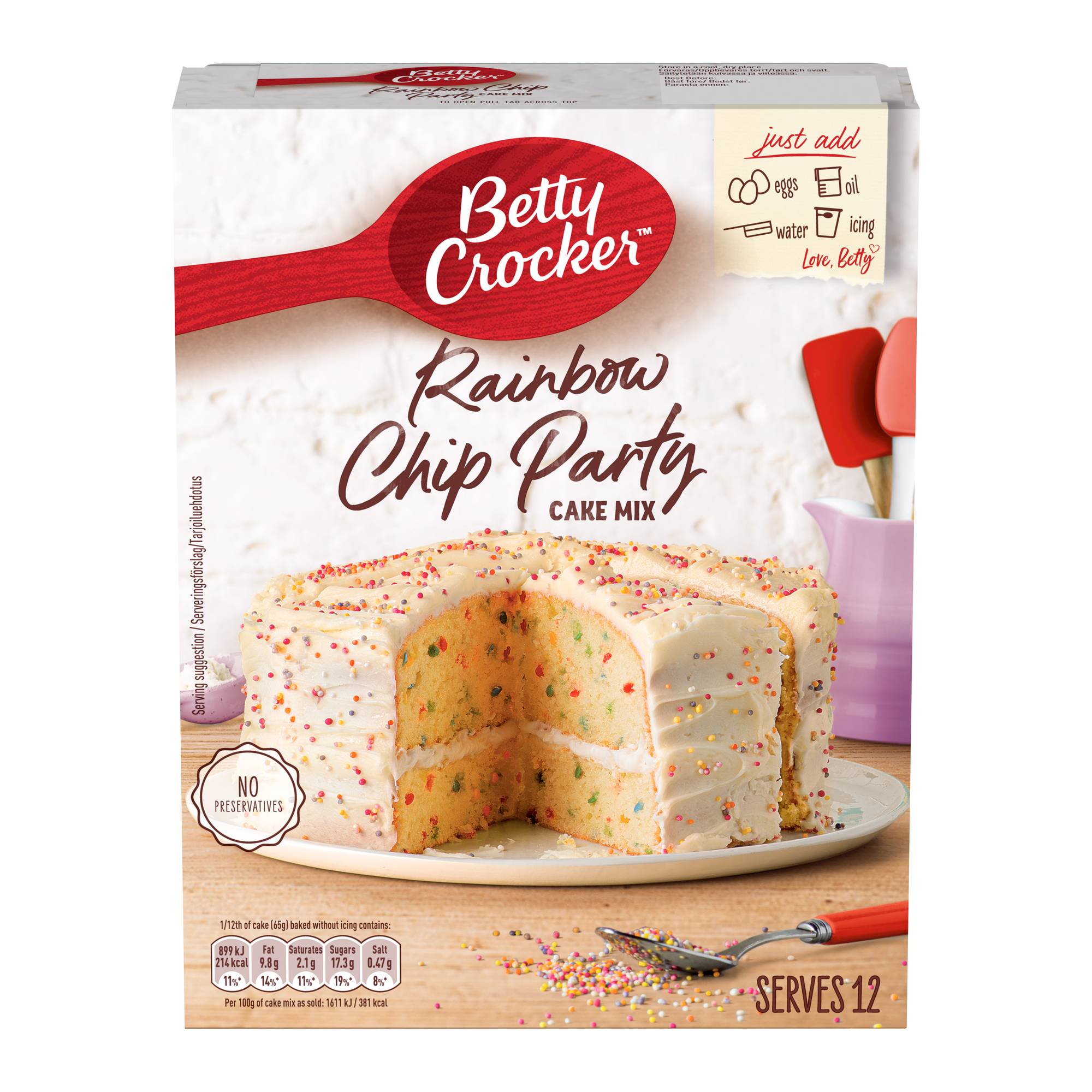 Betty Crocker Rainbow Chip Party Cake Mix 425g