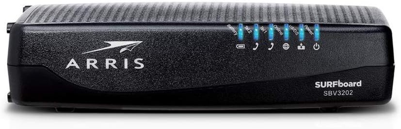 ARRIS Surfboard SBV3202 DOCSIS 3.0 Cable Modem, Certified for Xfinity Internet & Voice (Black) (Renewed)