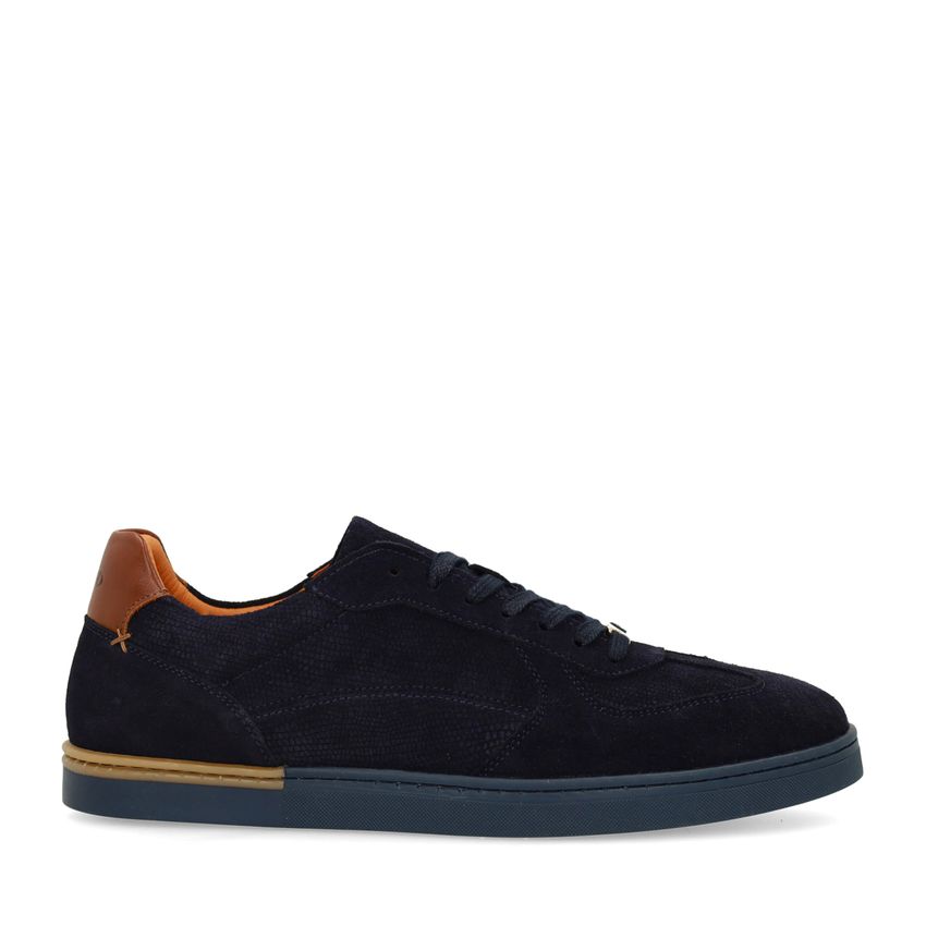 Manfield Donkerblauwe suède sneakers