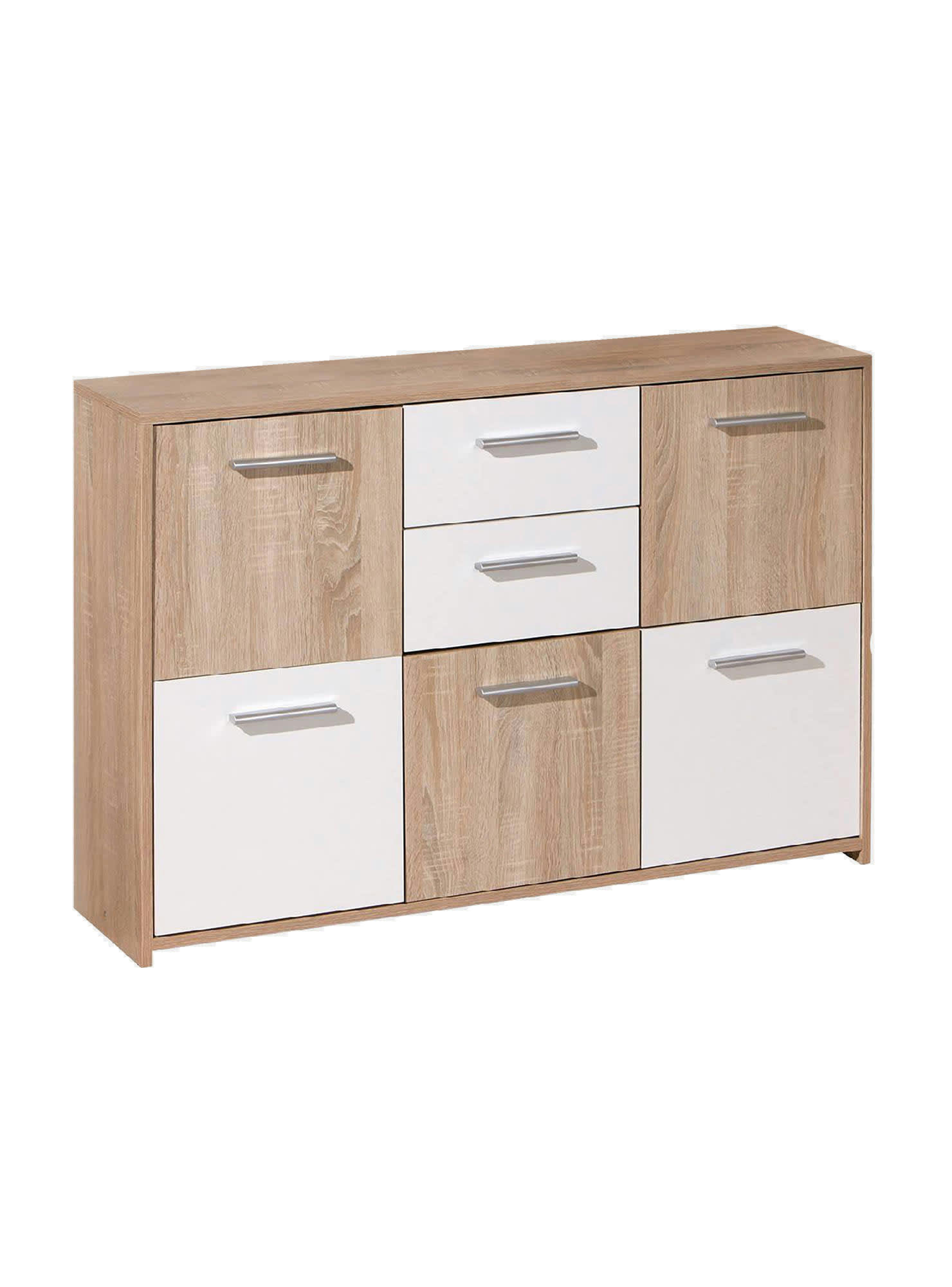 - Buffet 5 portes en mélaminé blanc