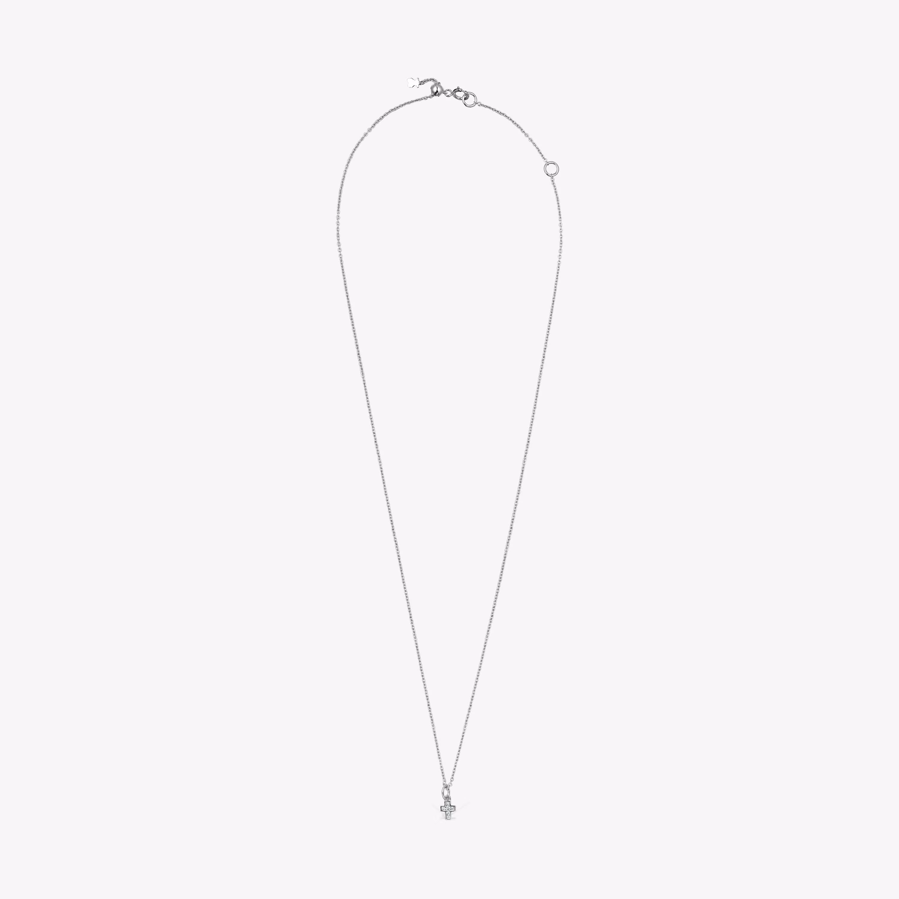 Collar cruz de oro blanco con diamantes Les Classiques