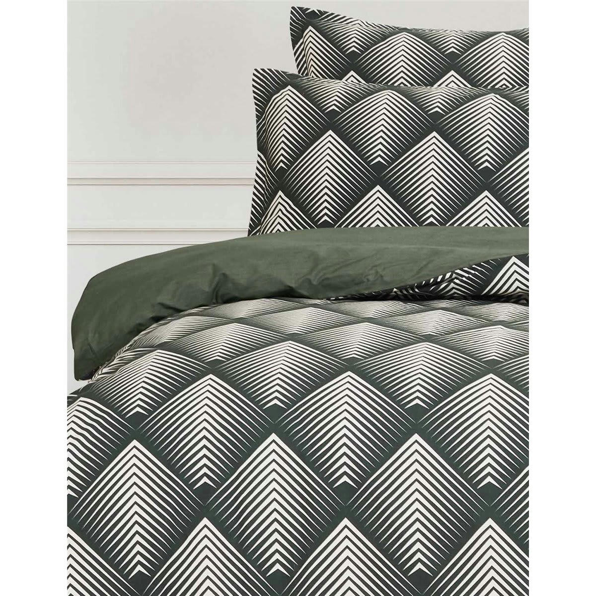 MONDELO - Parure en percale de coton + 2 taies carrées Eucalyptus 240x220 cm