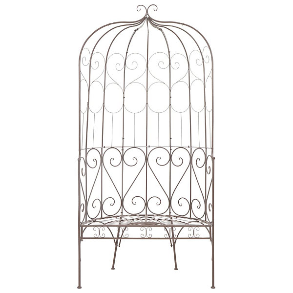 Banc de jardin meuble de patio marron Helloshop26