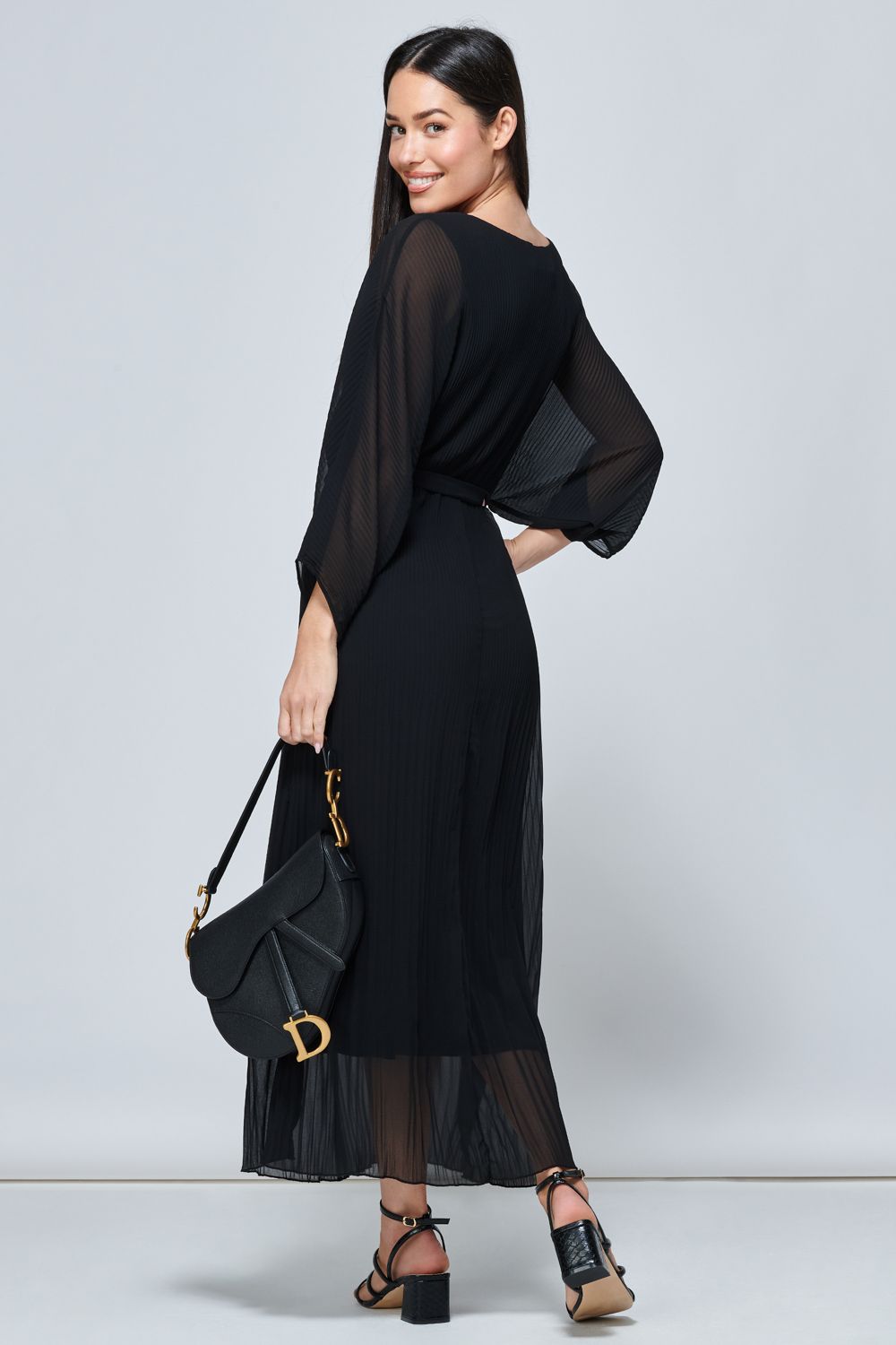 Jolie Moi Lilyana Chiffon Pleated Maxi Dress