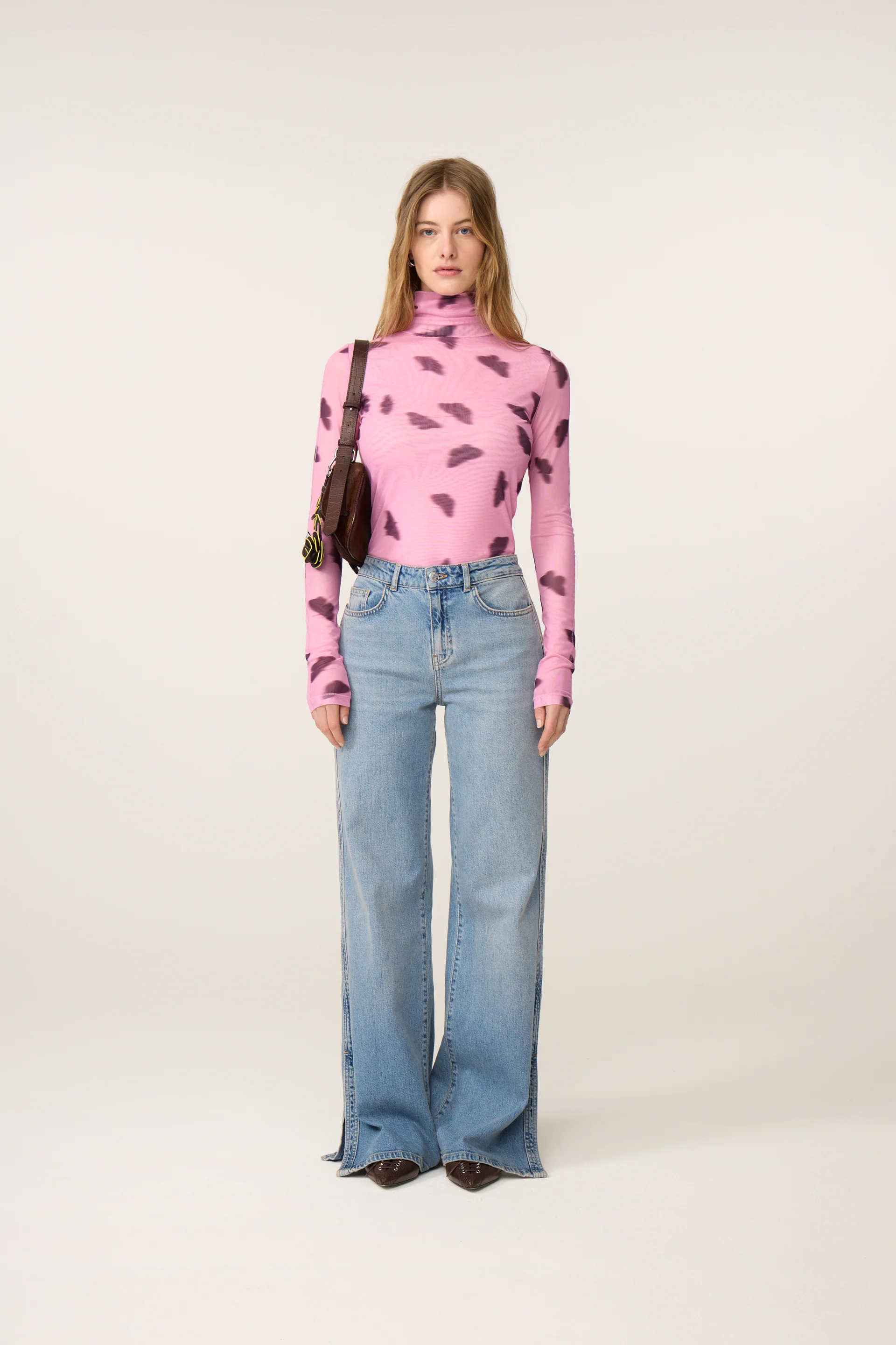 Jadyn Top | Pink Rose/Brown