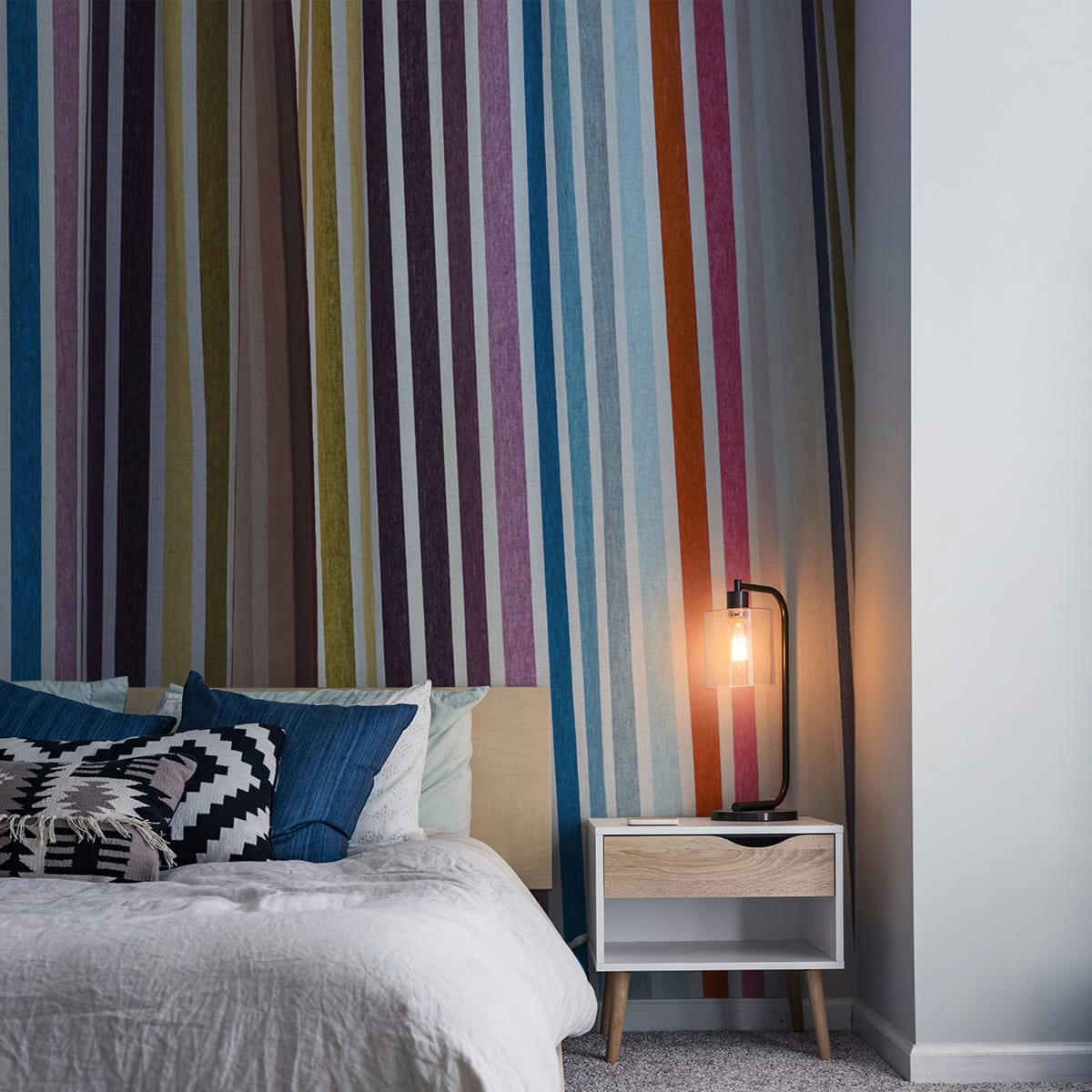 - Papier peint panoramique colorful striped 255 x 250 cm
