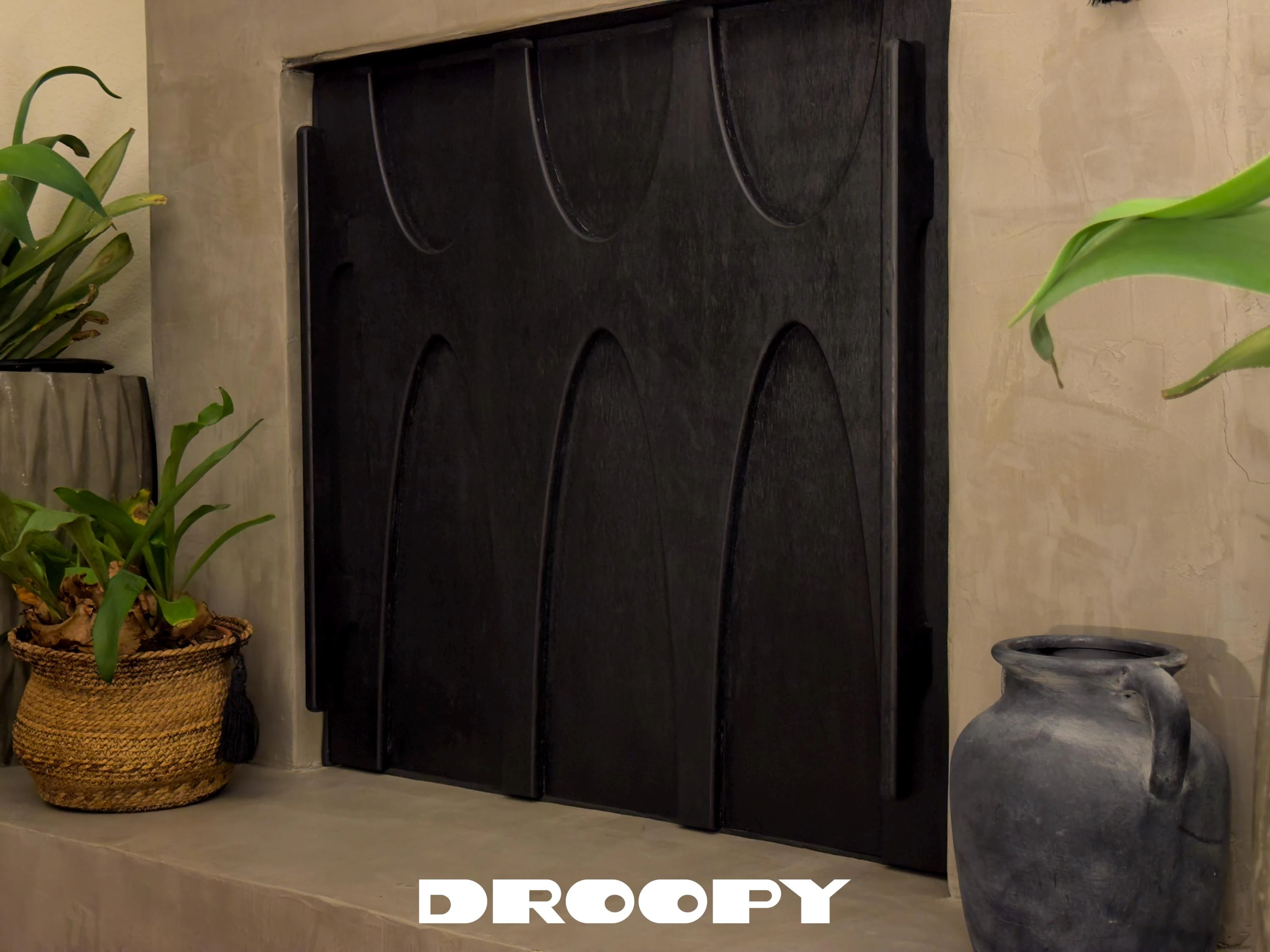 Brasilia Fireplace Cover - Custom Mid-Century Modern Architectural Accent, Made to Order