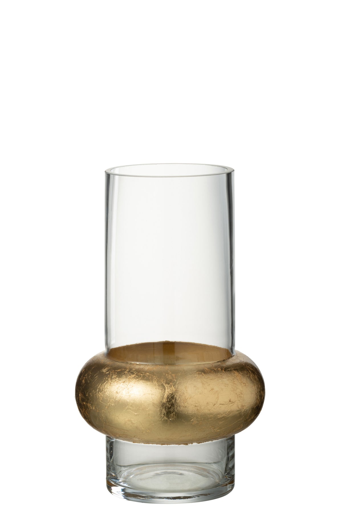 J-Line vaas Cylinder Ring Laag - glas - transparant - small - 25 cm hoog