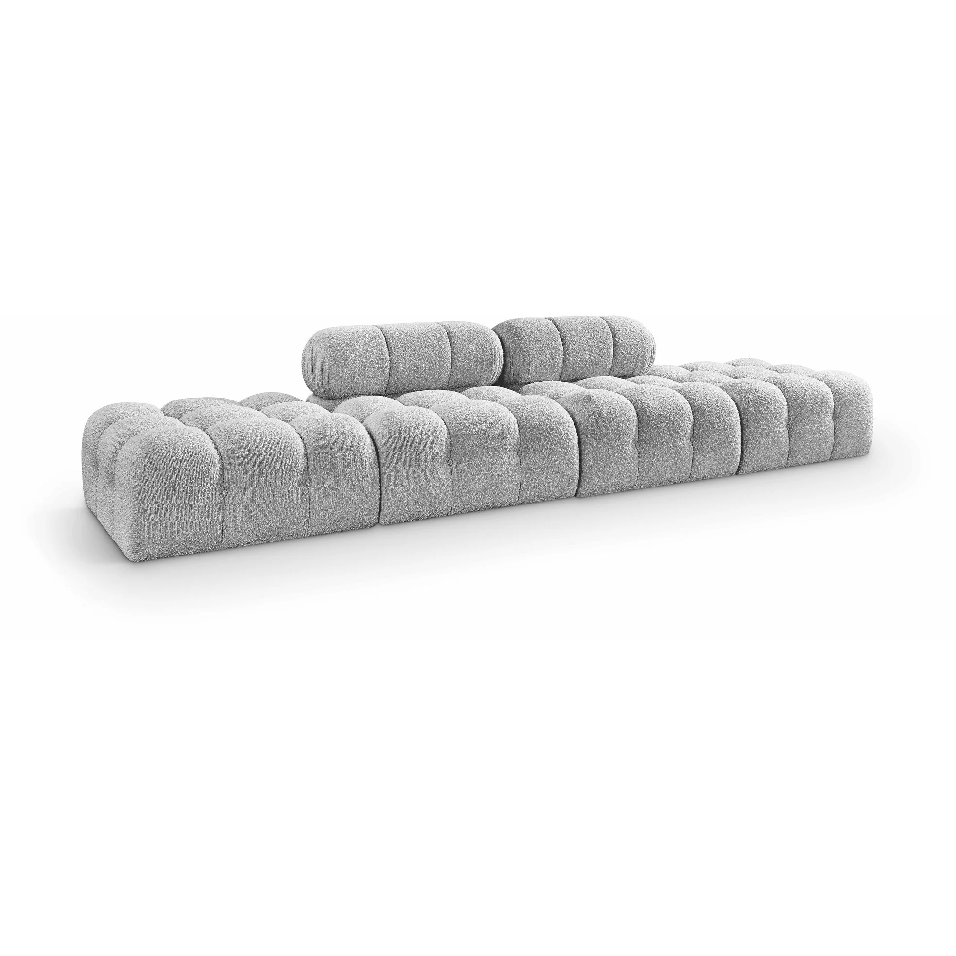 Ames 136 Boucle Fabric Upholstered 4pc. Modular Sofa