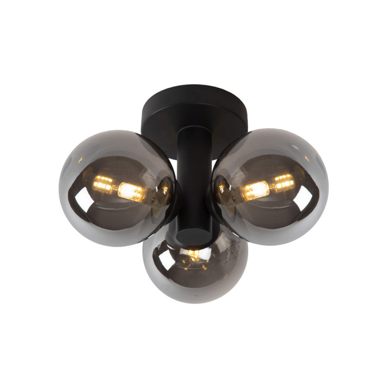 Plafonnier Trudy noir IP44 G9 3 x 40 W LUCIDE
