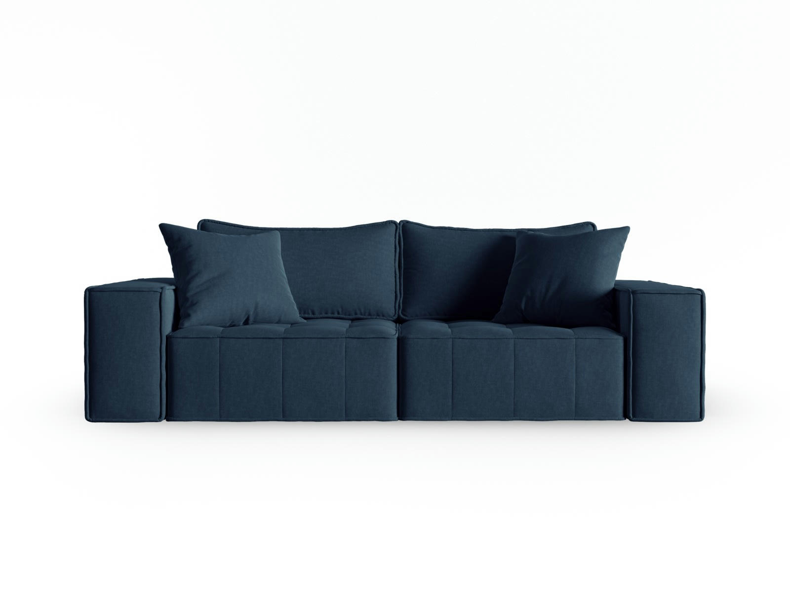 MIKE - Canapé modulable 3 places en tissu structurel blue jeans