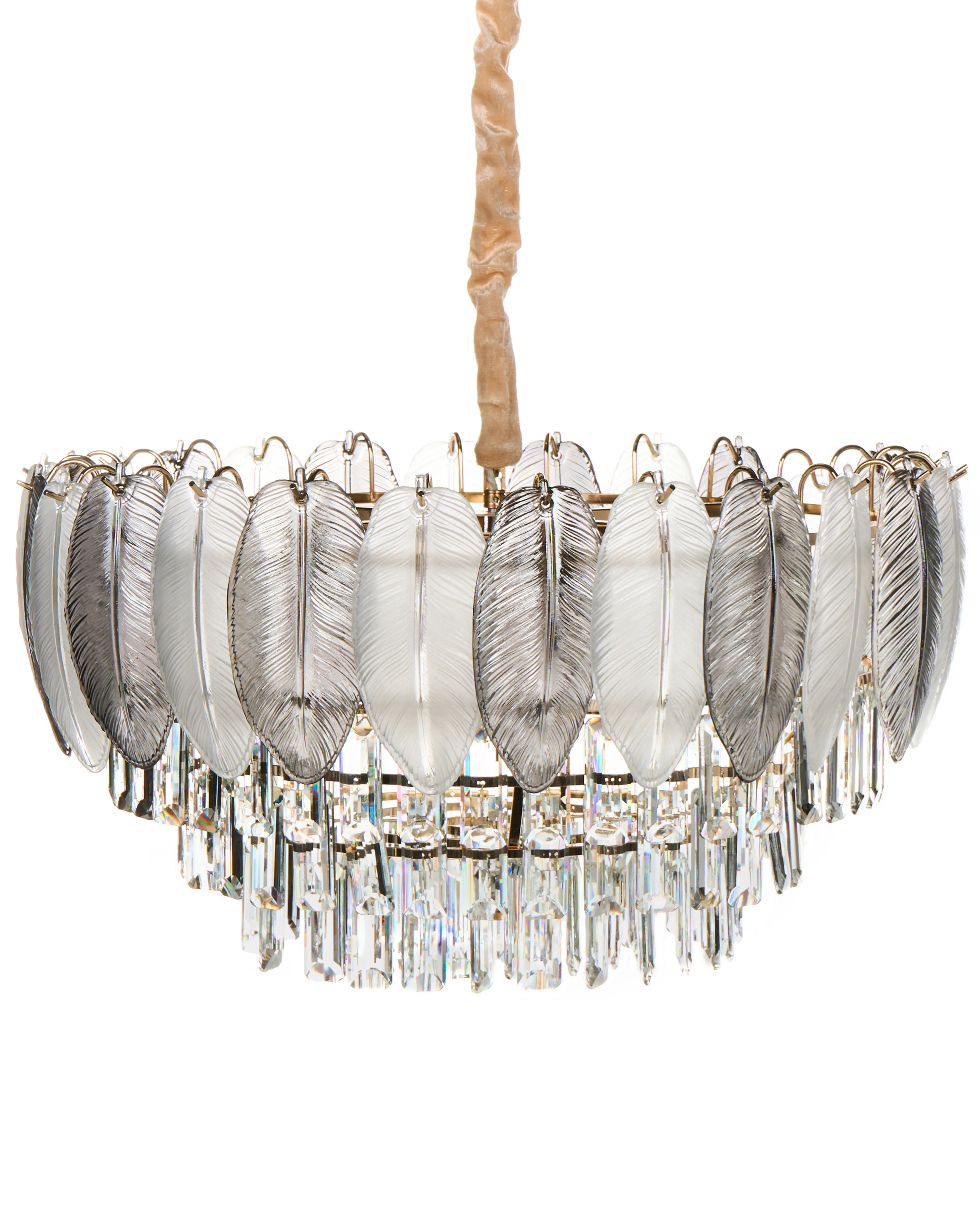 Chandelier CANAGUA Glass Brass