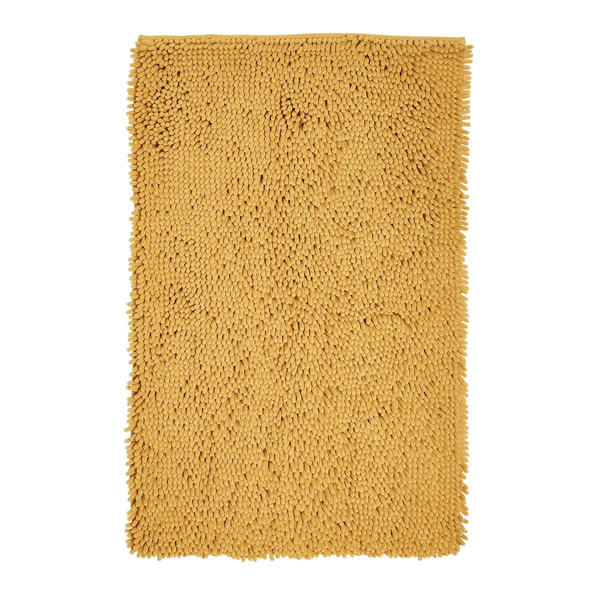 ESSENTIAL - Tapis de bain mèche uni en Polyester Jaune 50x80 cm