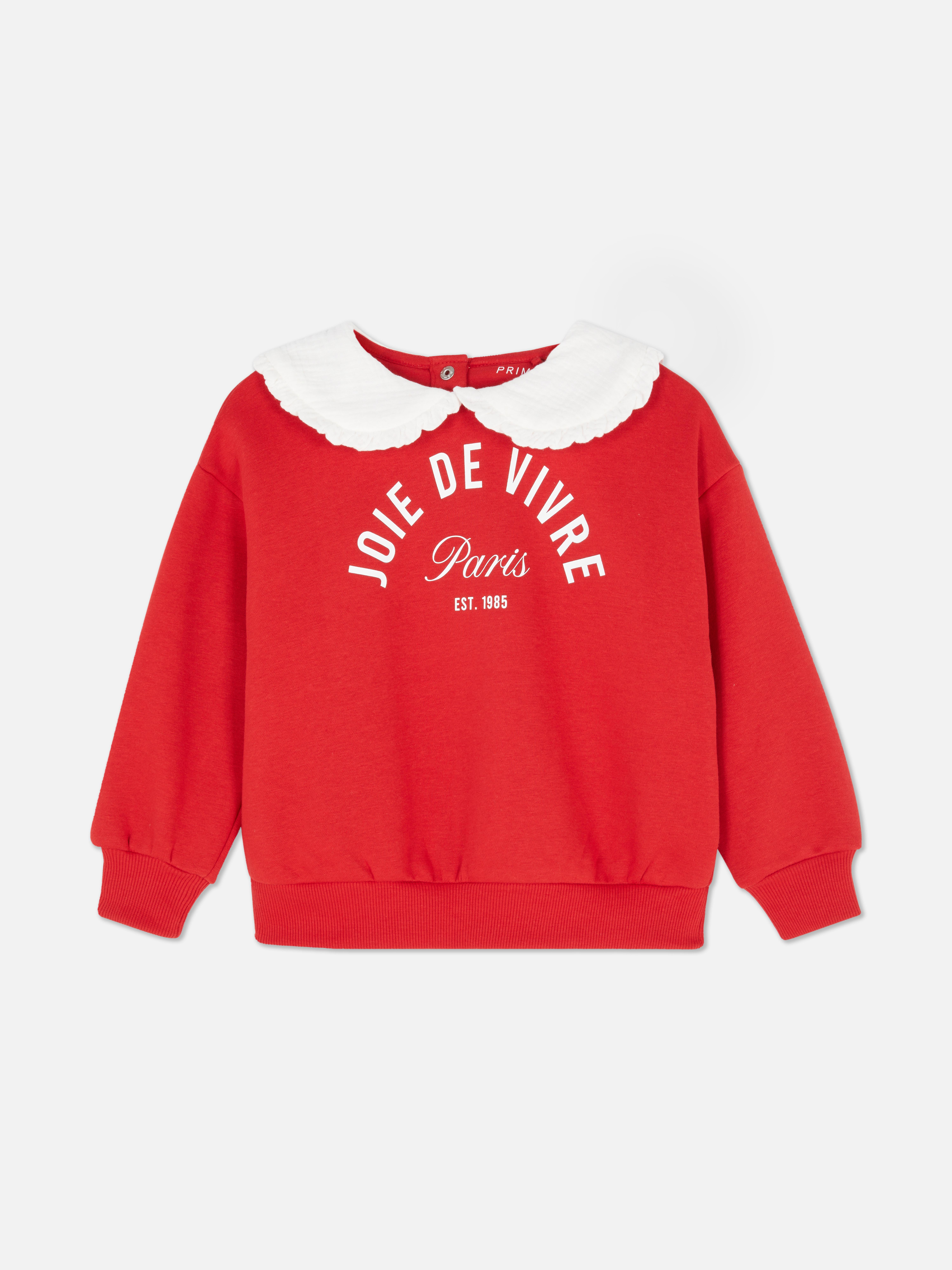 1.5-8yrs | Peter Pan Collar Graphic Sweatshirt