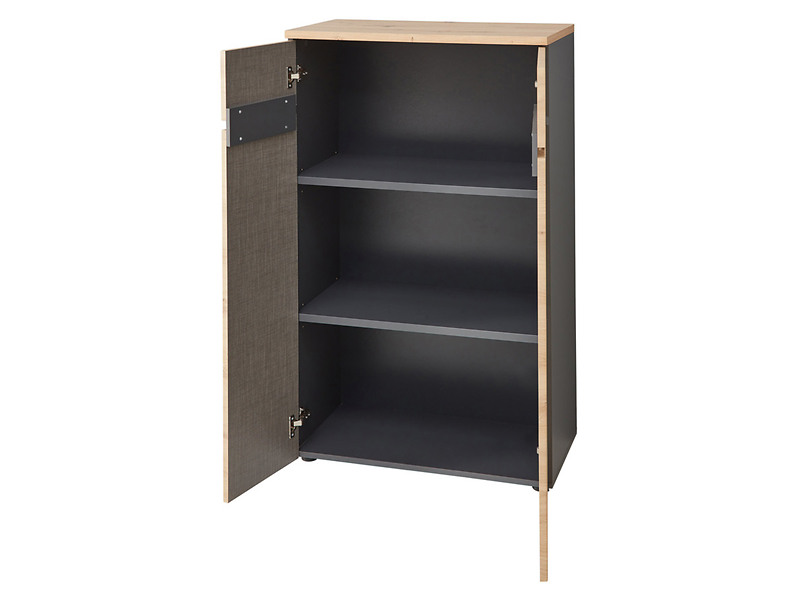 Szafka Brego 75 cm z 2 drzwiami antracyt/dąb artisan