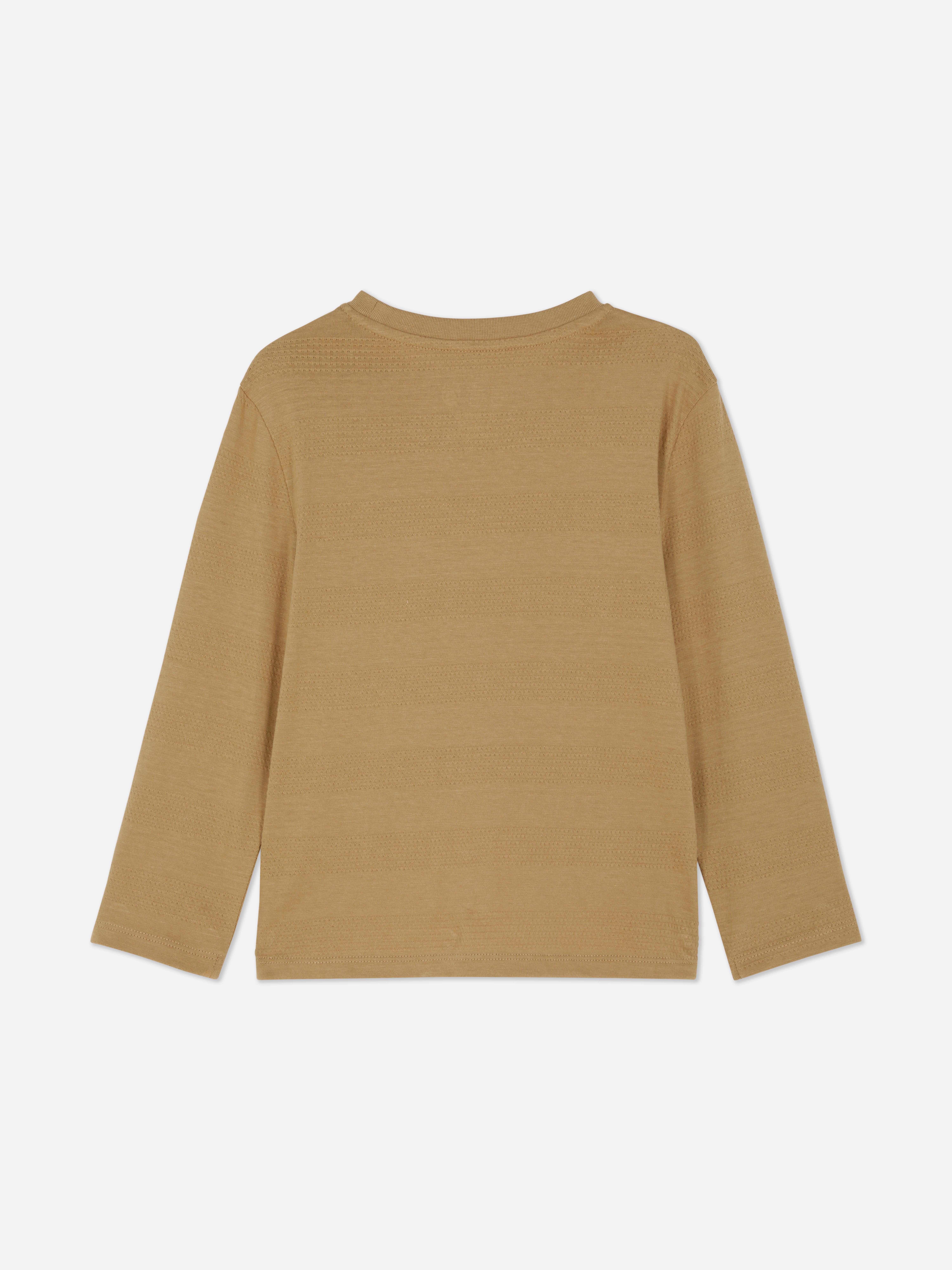 1.5-7yrs | Textured Stripe Long Sleeve T-Shirt