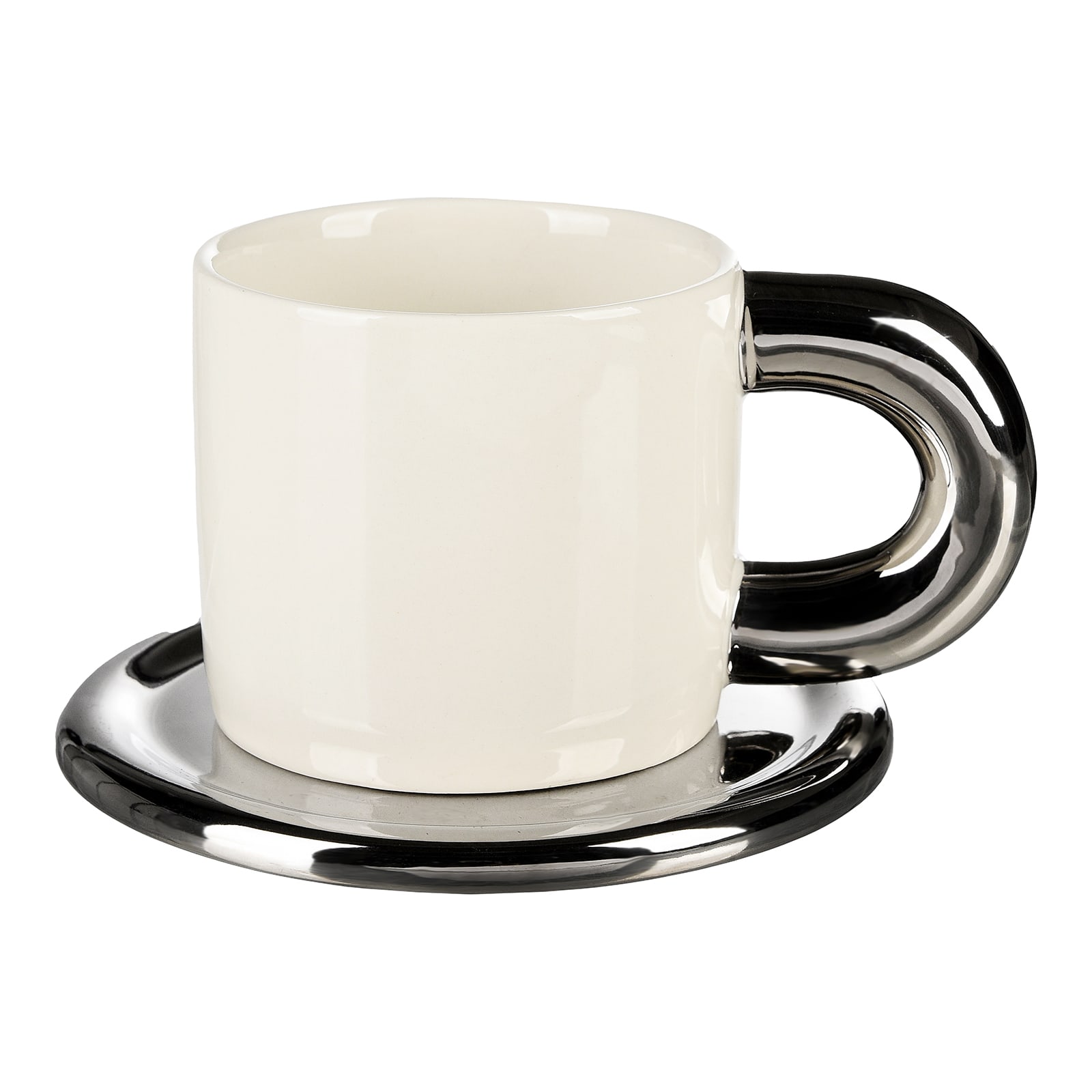 Tasse mit Untertasse Silber, 2 -tlg.