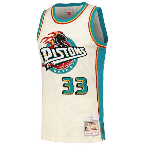 Grant Hill Detroit Pistons Chainstitch Swingman Jersey - Cream