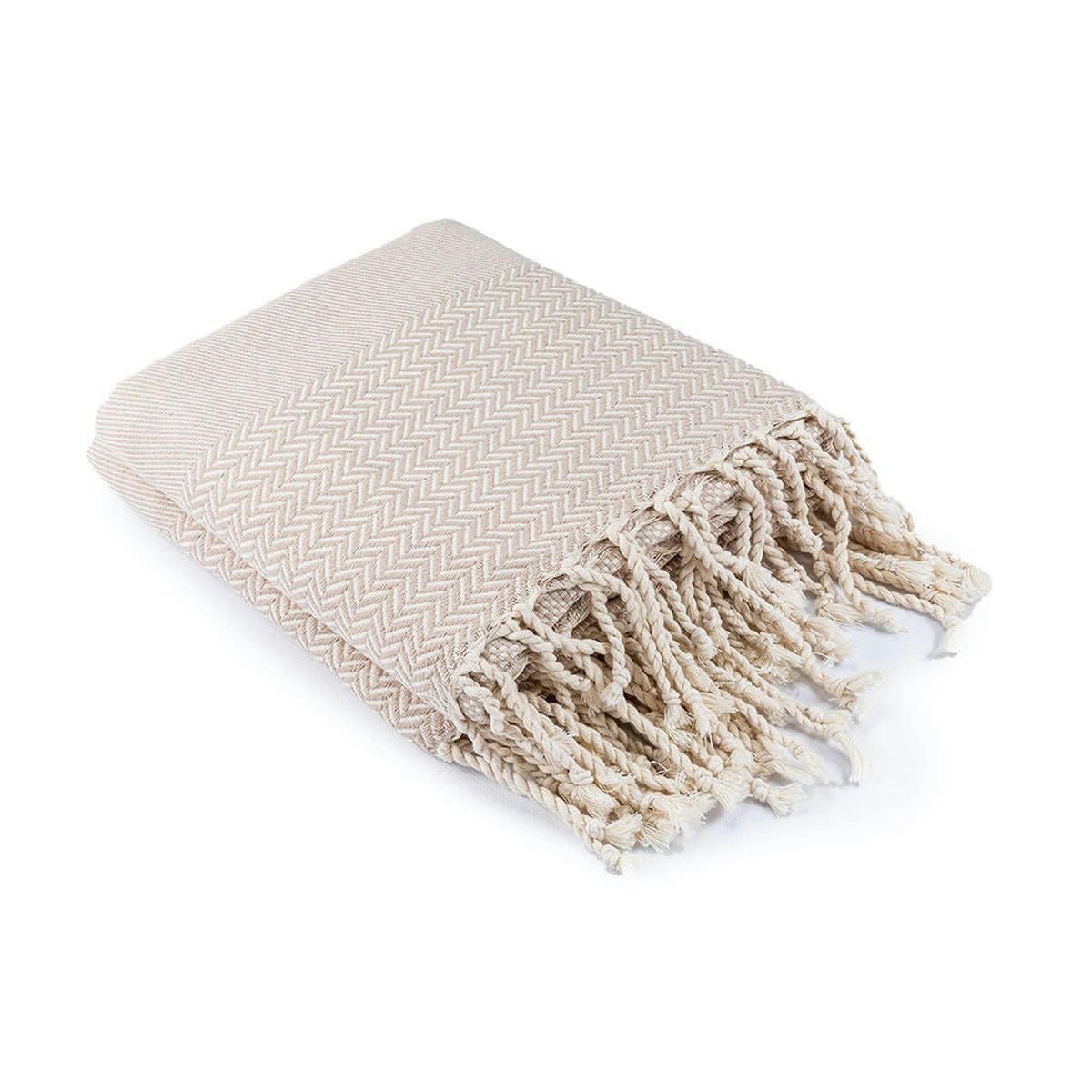 OSLO - Plaid coton  160x250 taupe clair