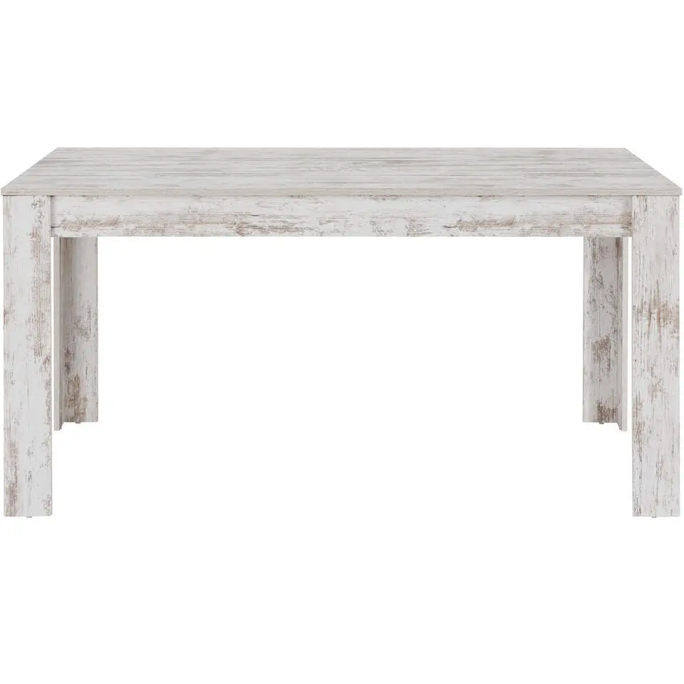 Lynn - Eettafel 160x90 cm 8 personen antiek witte MDF