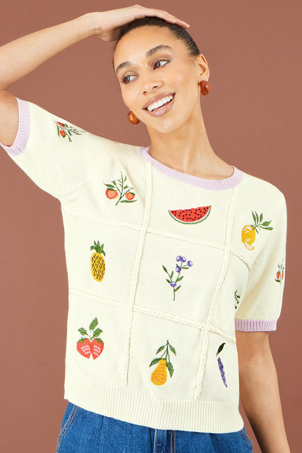 Yumi Fruit Cotton Knitted Top