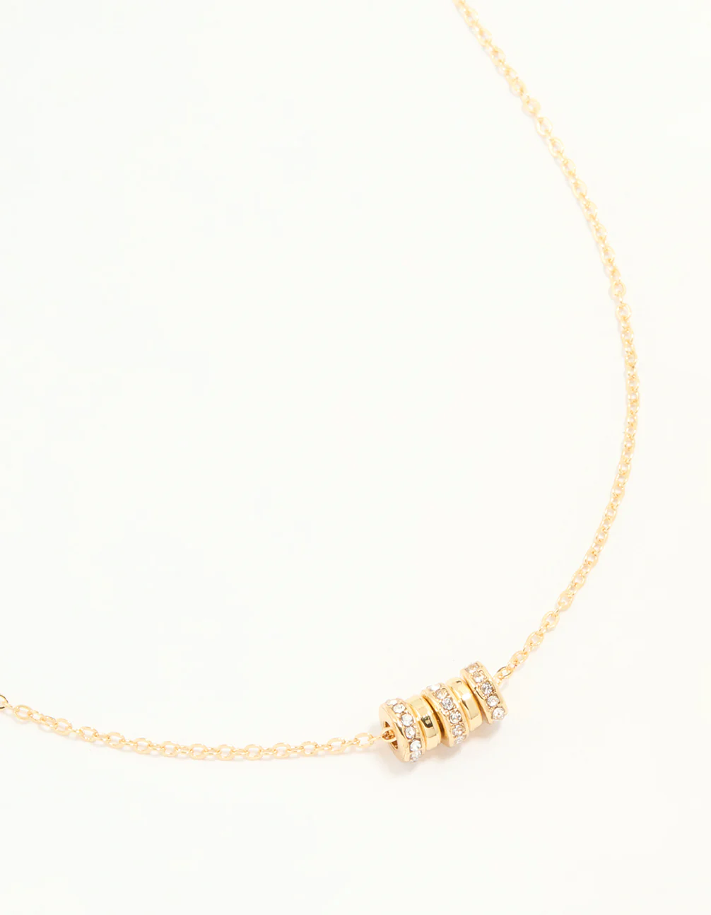 Gold Plated Cubic Zirconia Rondell Necklace