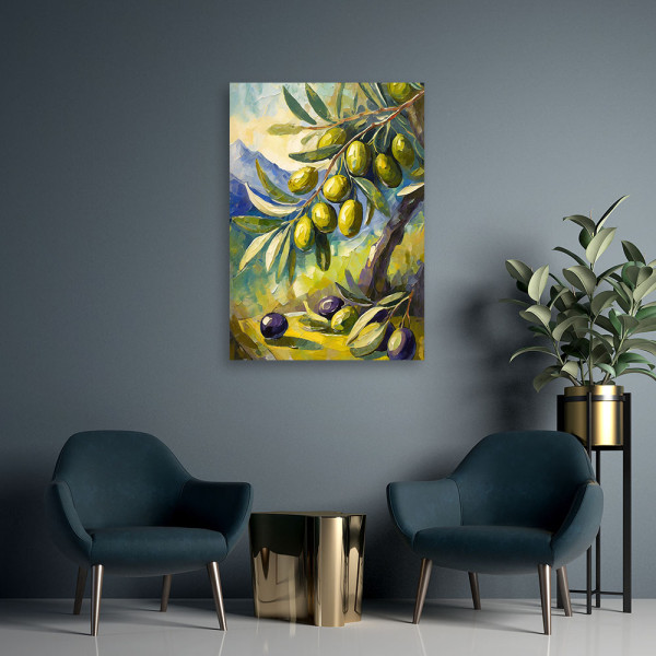 Feeby Obraz na płótnie, Oliwki na drzewie malowane 40x60