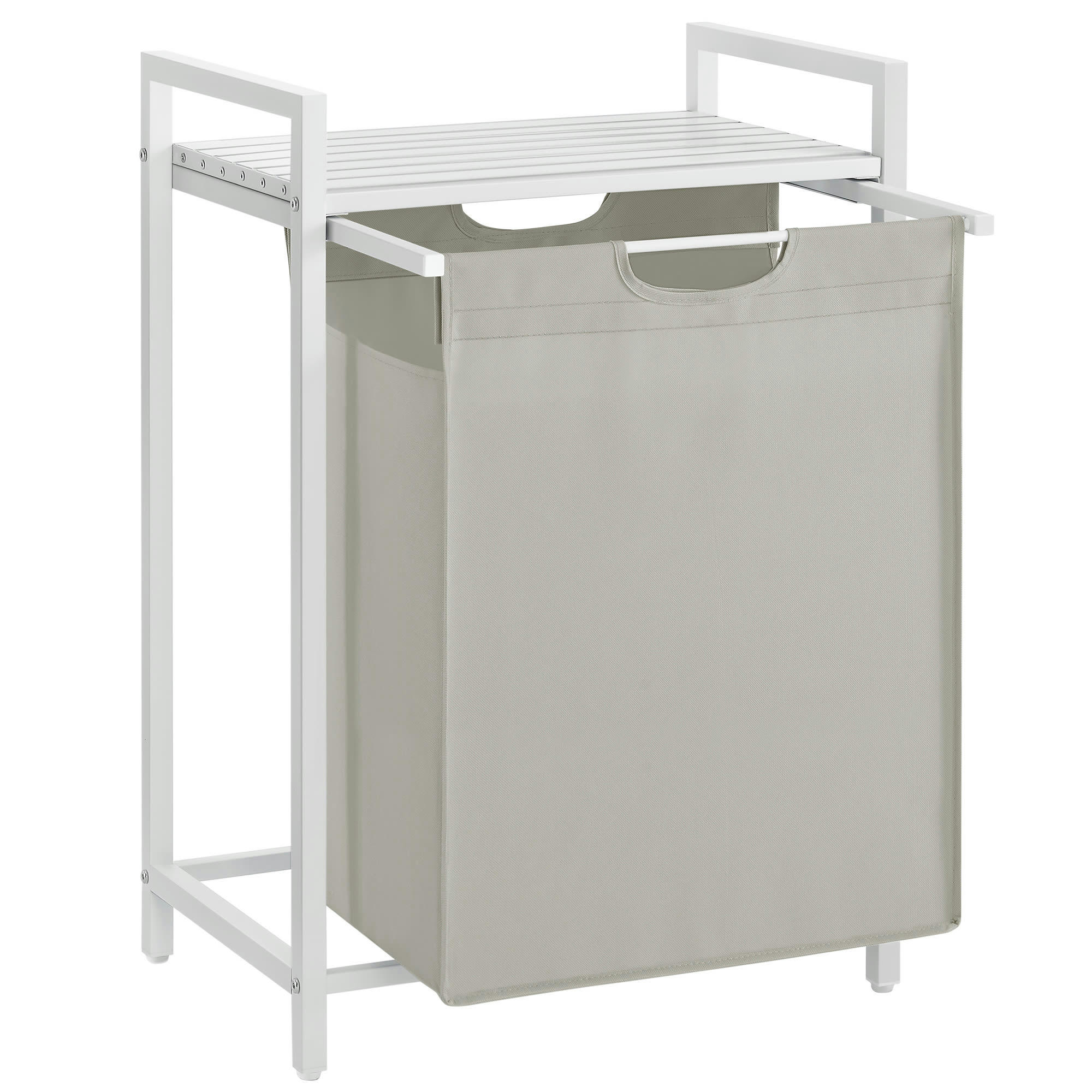 65L - Panier à linge moderne en plastique blanc