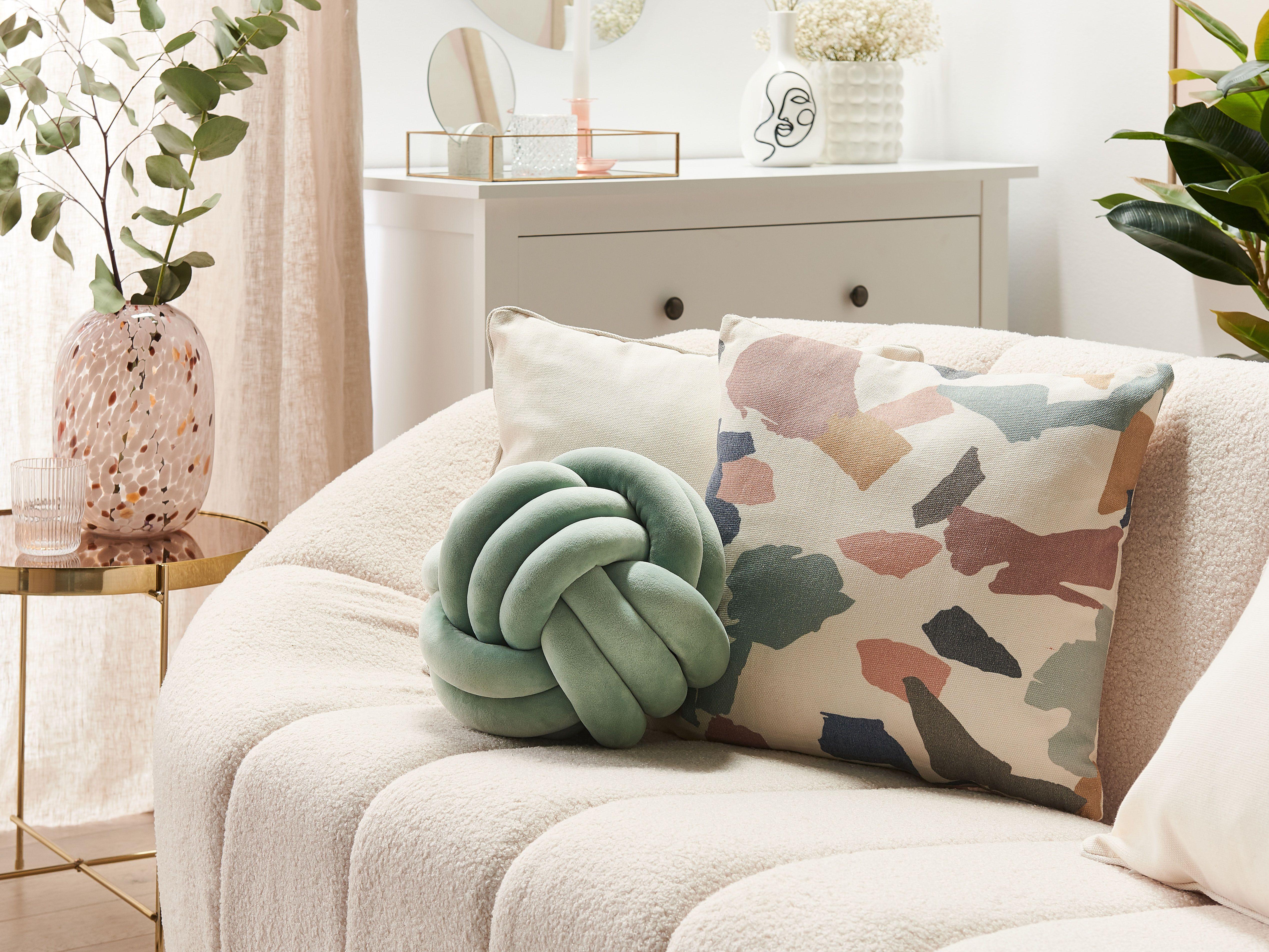 Throw Cushion MALNI Velvet 30 x 30 cm Mint Green Solid