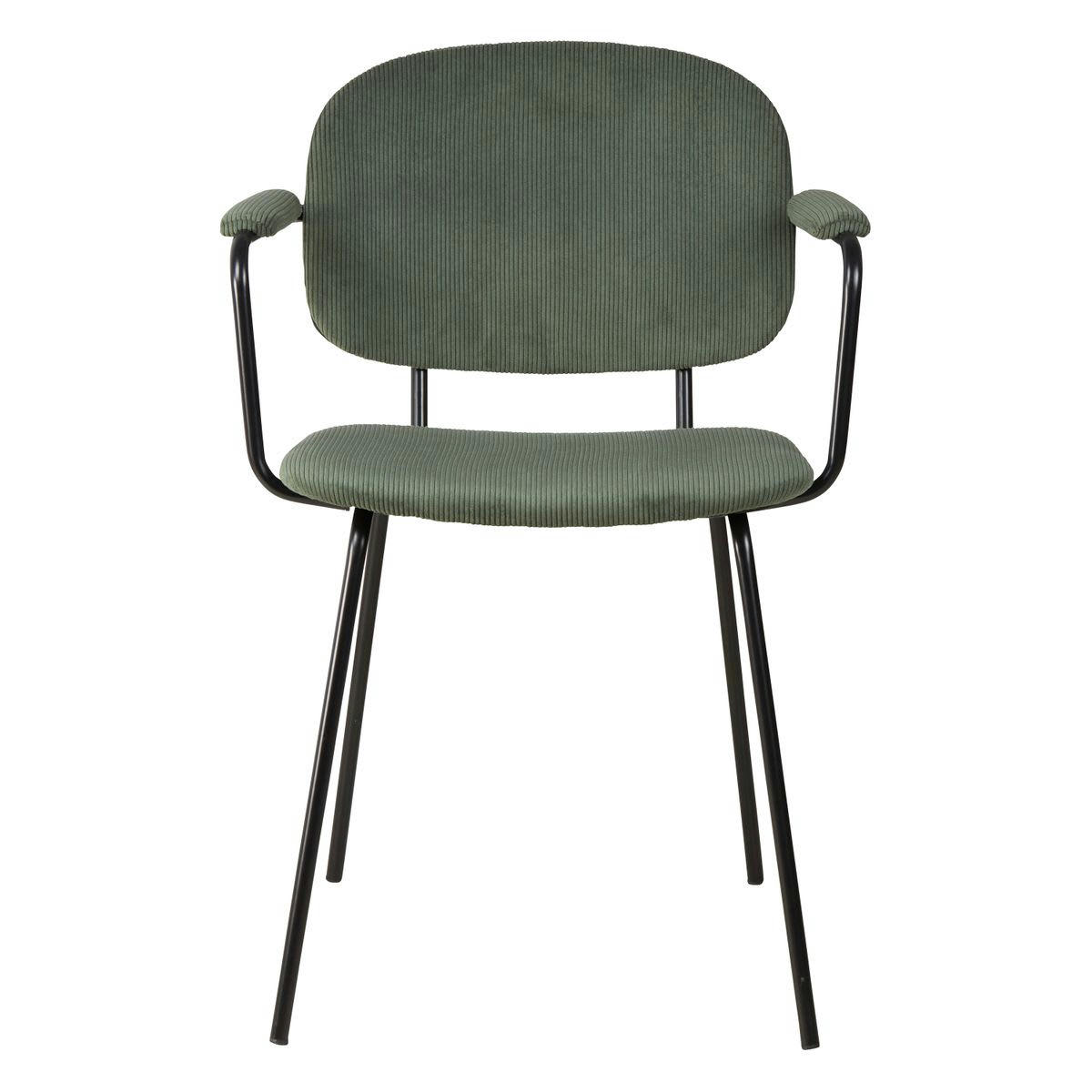 ASTON - Fauteuil velours côtelé vert sapin