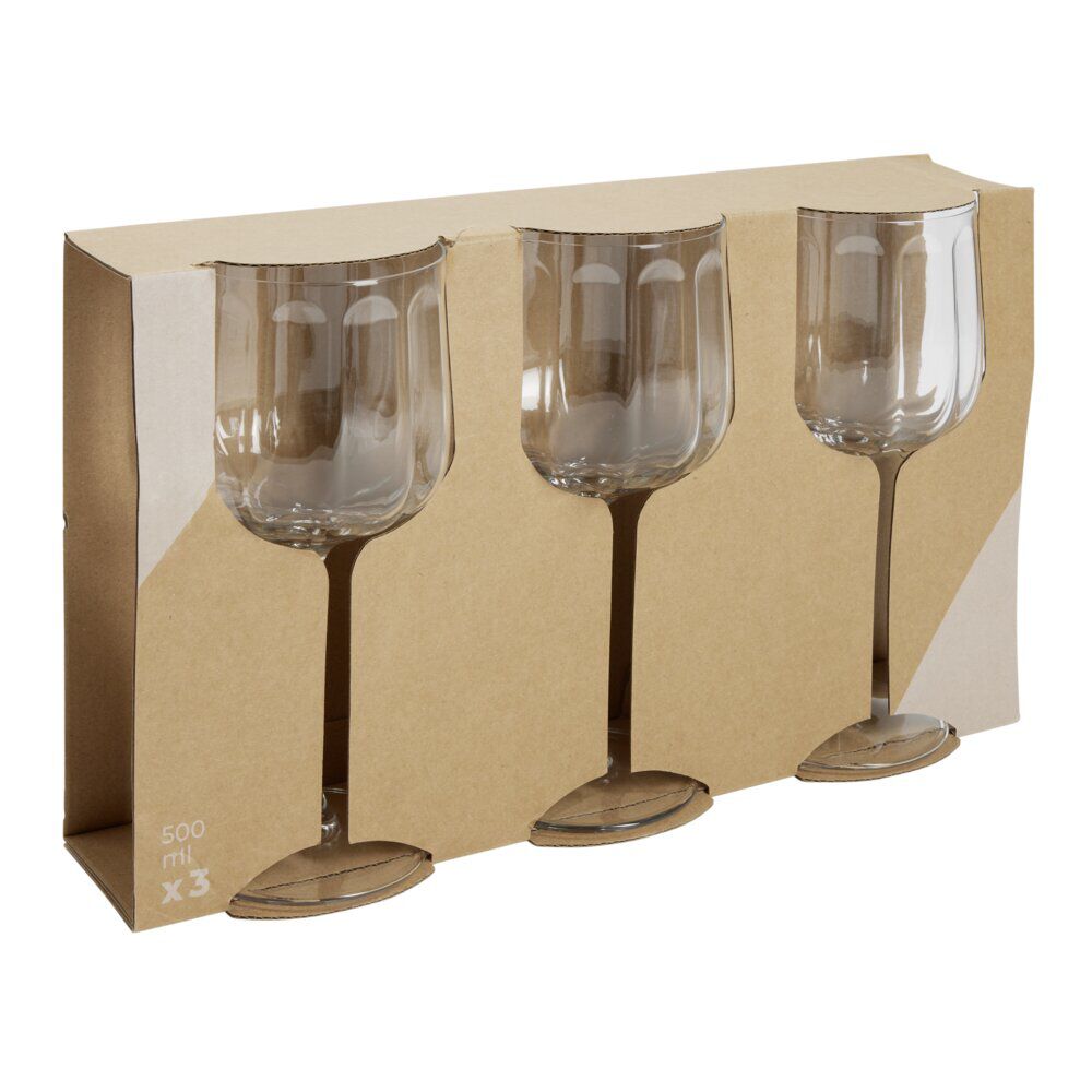 Verre à vin x3 rond verre 500ml