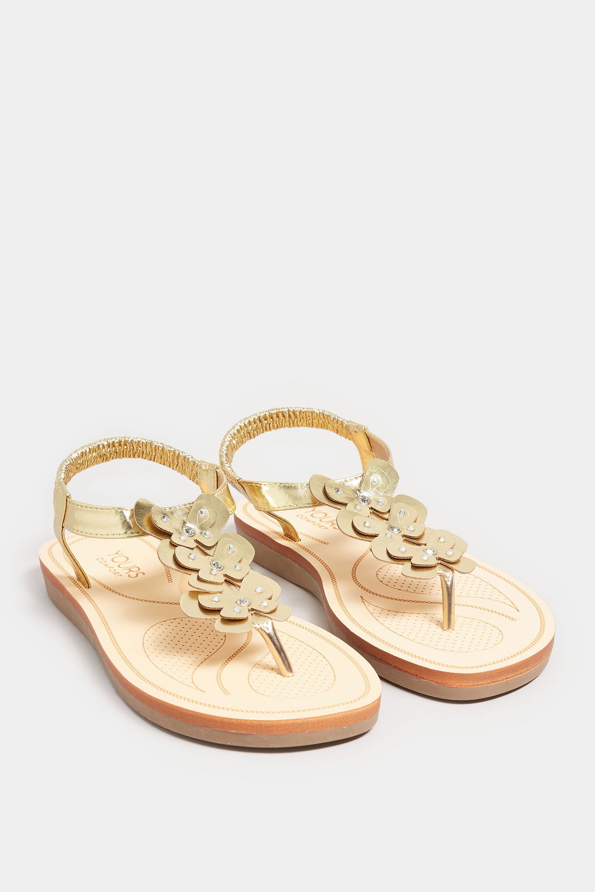 Yours Extra Wide Fit Diamante Butterfly Sandals