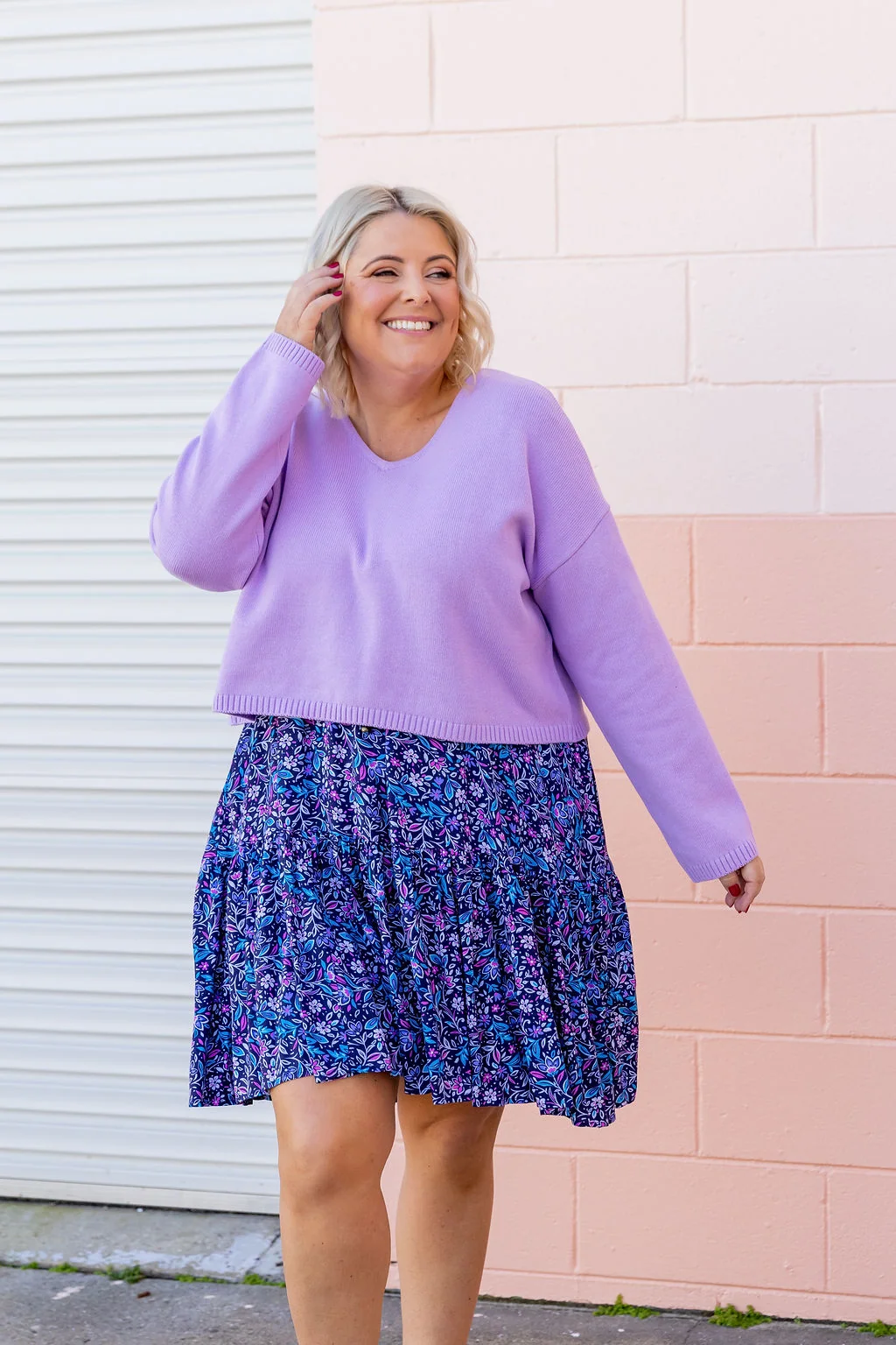 Blakely Crop Knit in Lilac