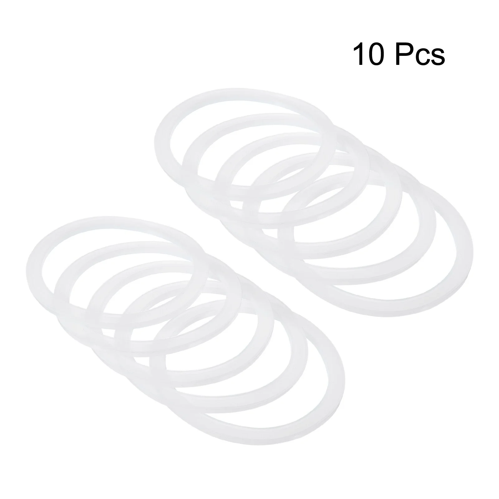 86mm Wide Mouth Silicone Leak-Proof Sealing Rings Translucent 10 Pack