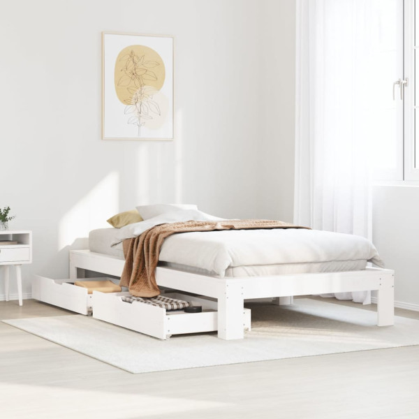 Łóżko Drewniane Rama Łóżka Sofa Biała Do Sypialni Pokoju 75x190 cm