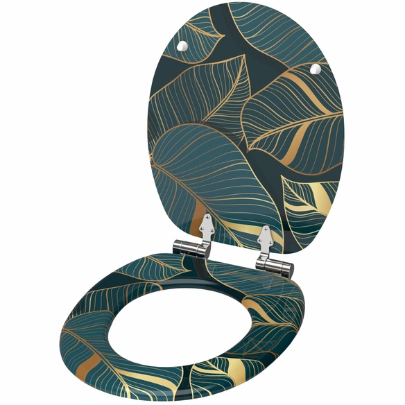 WC-Sitz »Monstera«, mit Absenkautomatik Monstera, Dunkelgrün, Oval