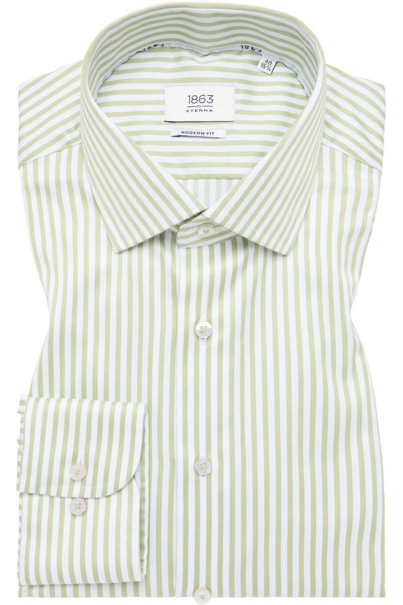 ETERNA 1863 Modern Fit Hemd grün/weiss, Gestreift