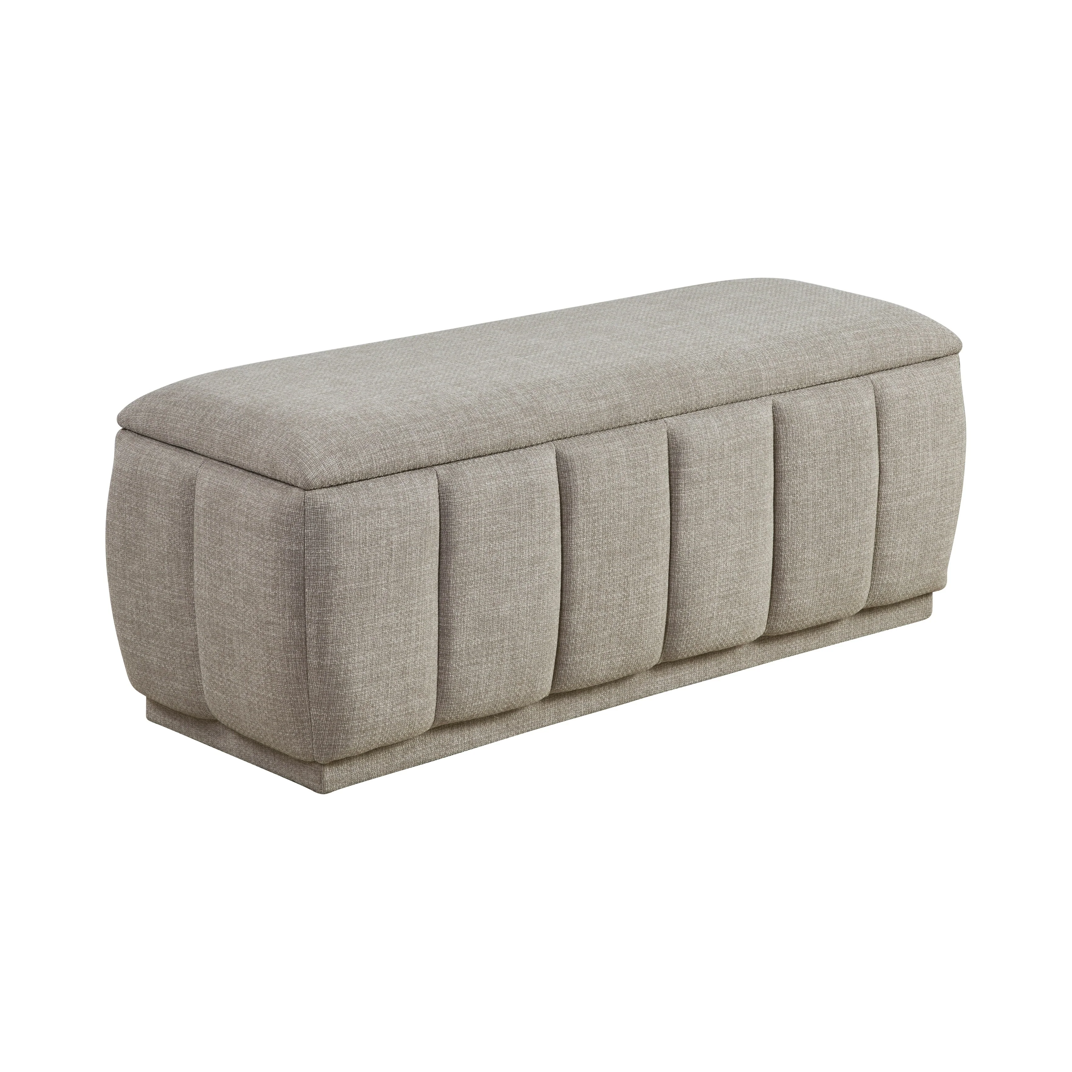 Modern Taupe Storage Bench Cushion Seat