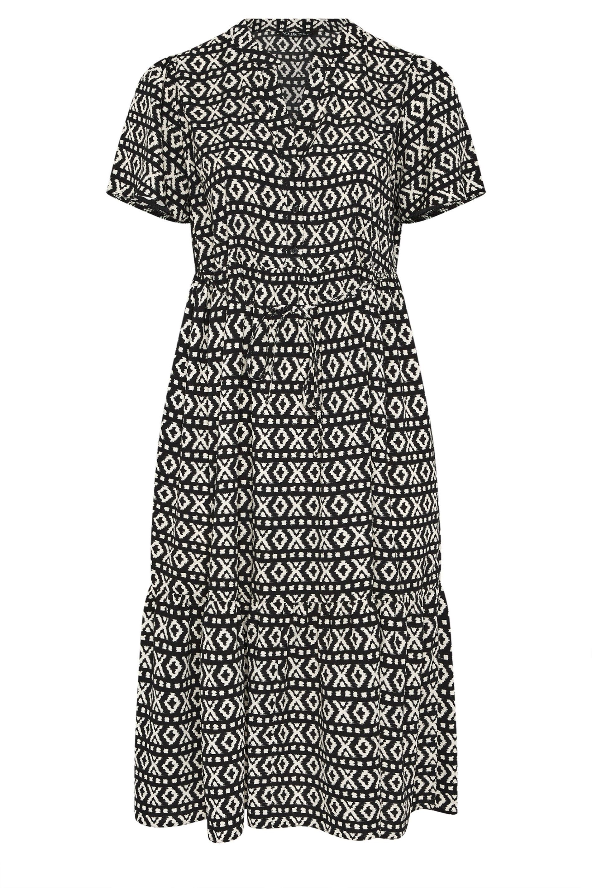 Yours Ikat Print Half Placket Dress